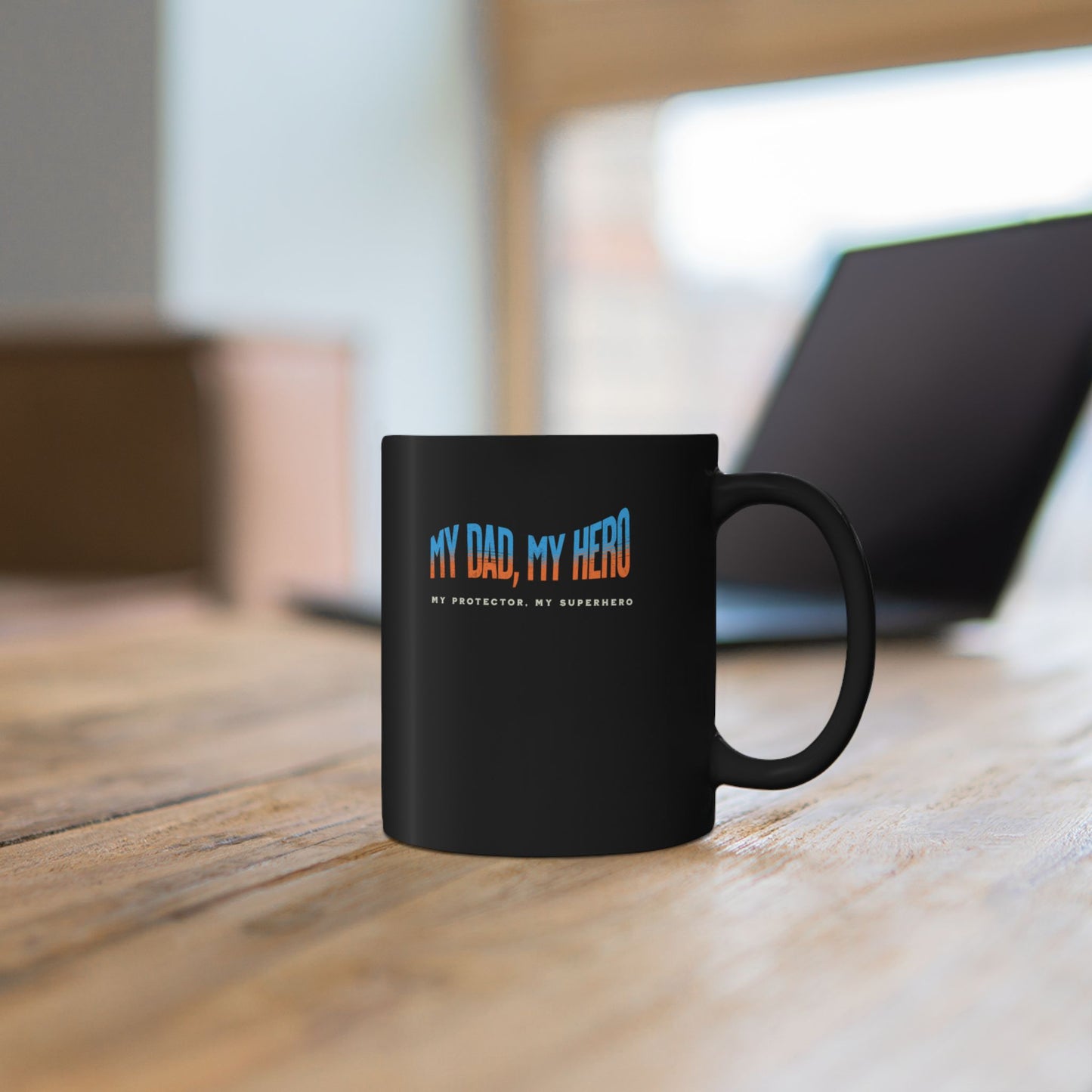 Dad Mug - "My Dad, My Hero" Black Coffee Cup | Father’s Day Gift, Best Dad Present (11oz & 15oz)