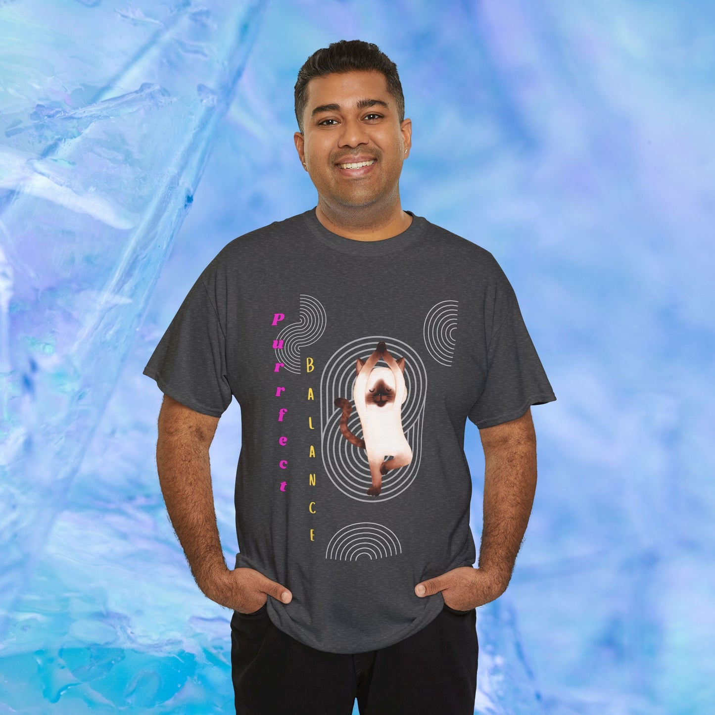 Cat Lover Unisex Graphic Tee with 'Purrfect Balance' Design, Cat, Gift for Pet Owners, Motivational Quote Shirt, Casual Everyday