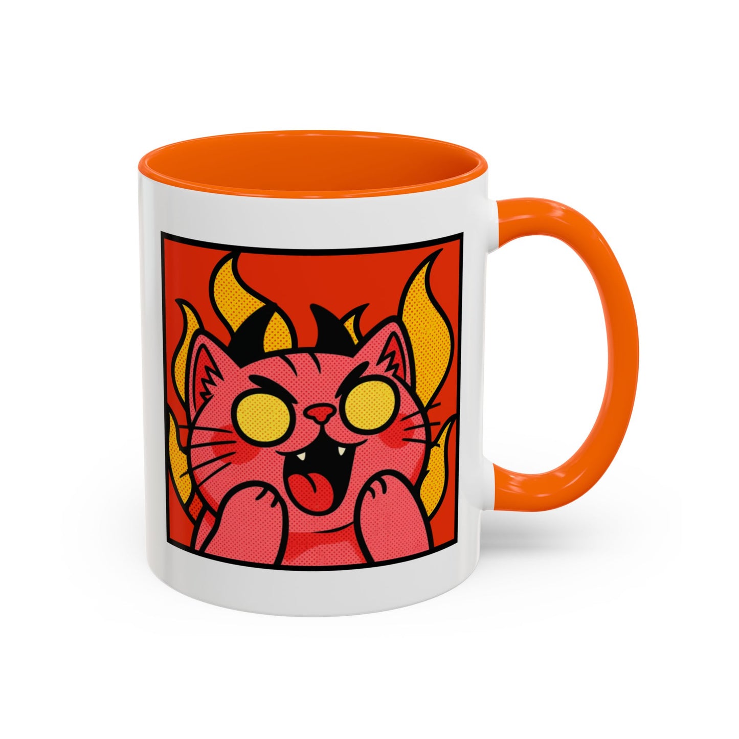 Evil Laughing Cat - Twitch Emote - Cute Devil Cat Accent Coffee Mug (11/15oz)
