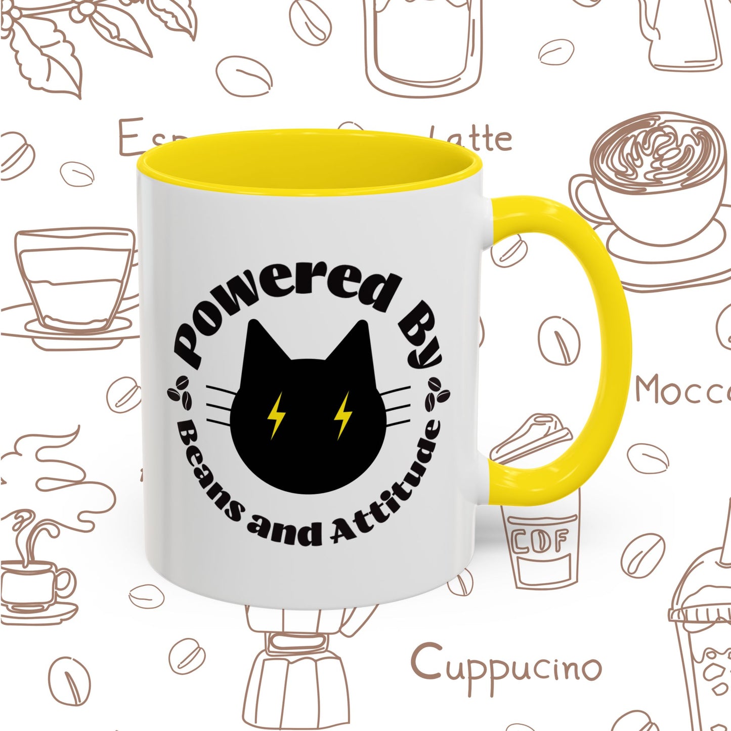 Powered By Beans and Attitude Coffee Mug | Accent Mug 11oz 15oz