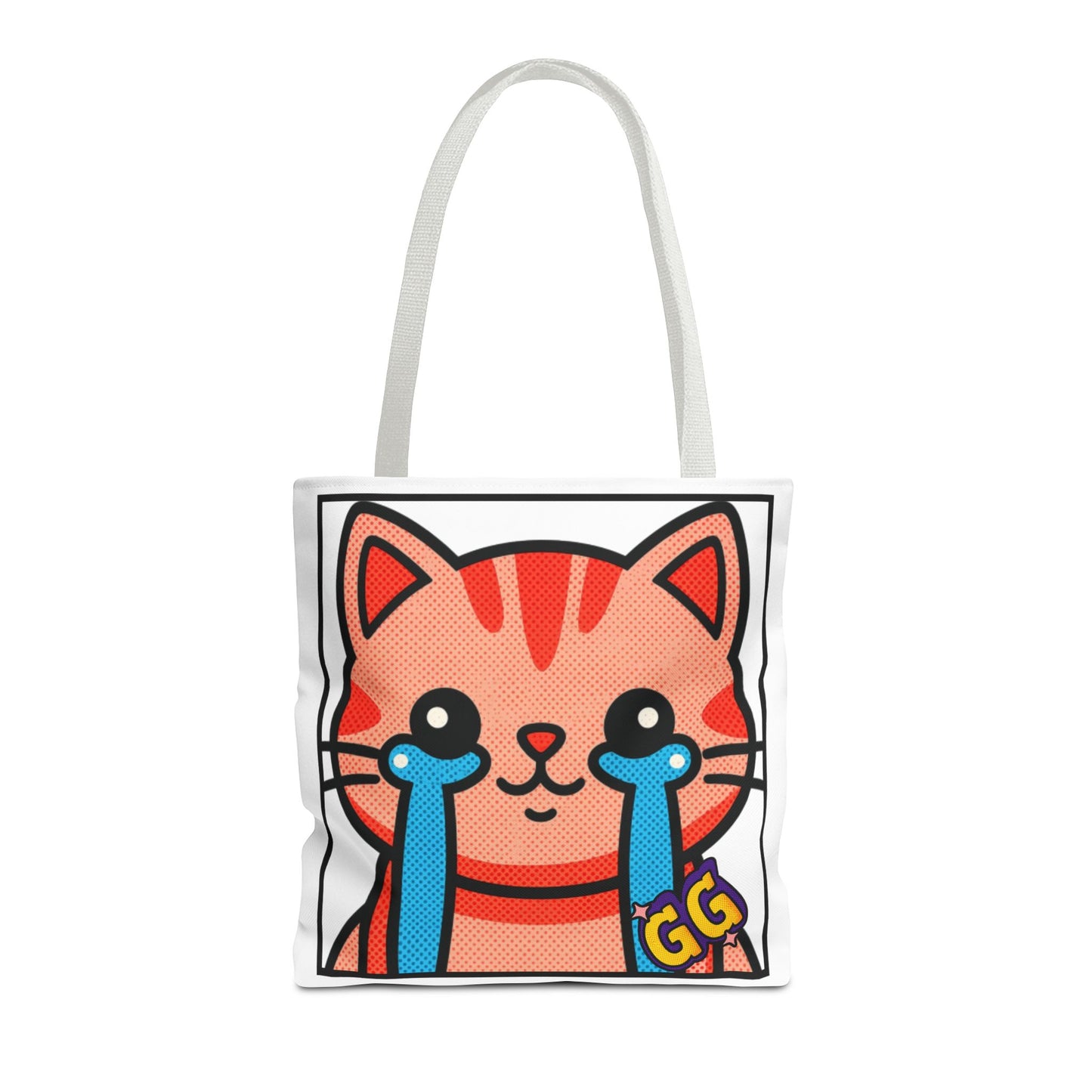 Good Game Tears of Joy - Cute Crying Cat Tote Bag – Kawaii Pop Art Cat Emote GG