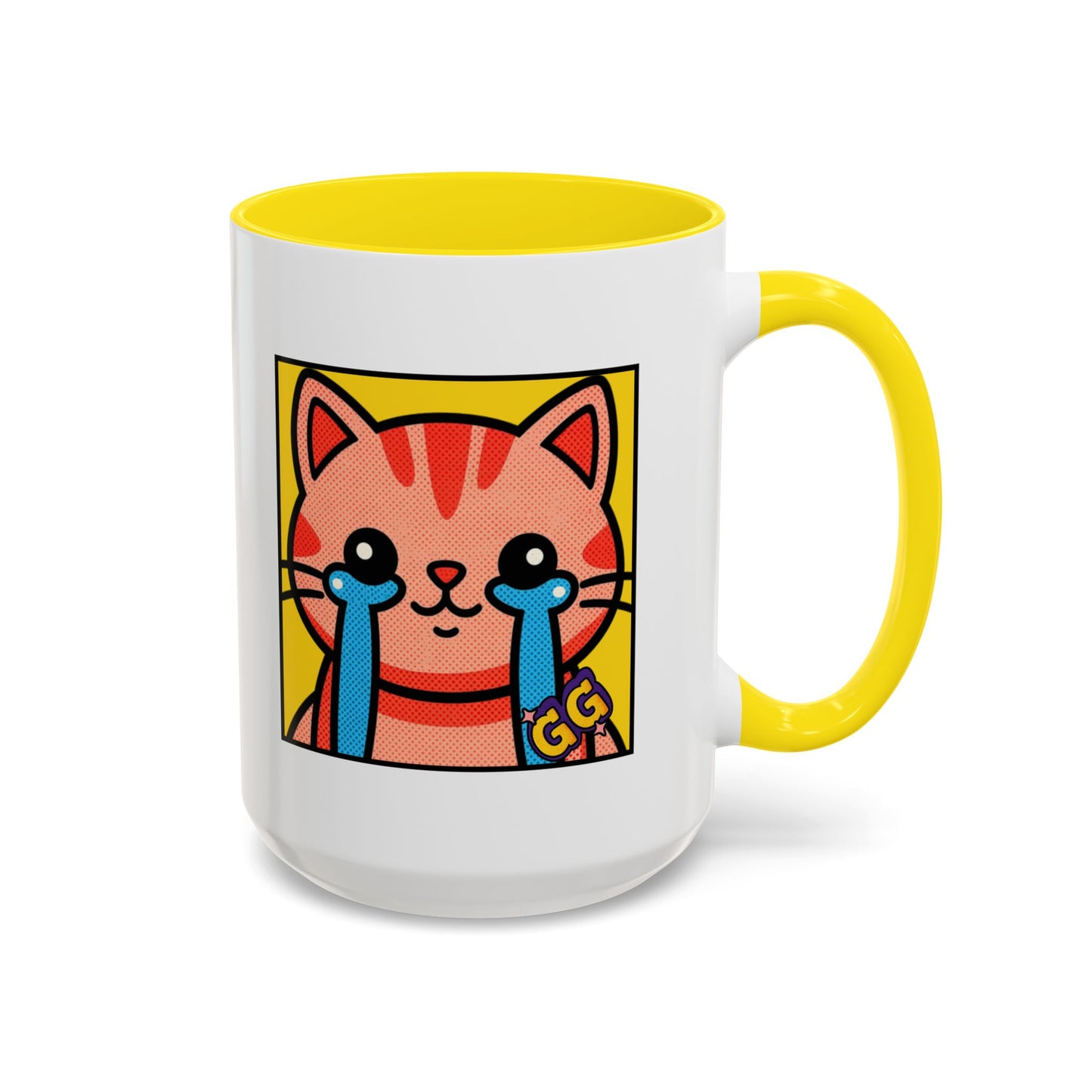 Good Game Tears of Joy - Cute Crying Cat Accent Coffee Mug (11/15oz) – Kawaii Pop Art Cat Emote GG