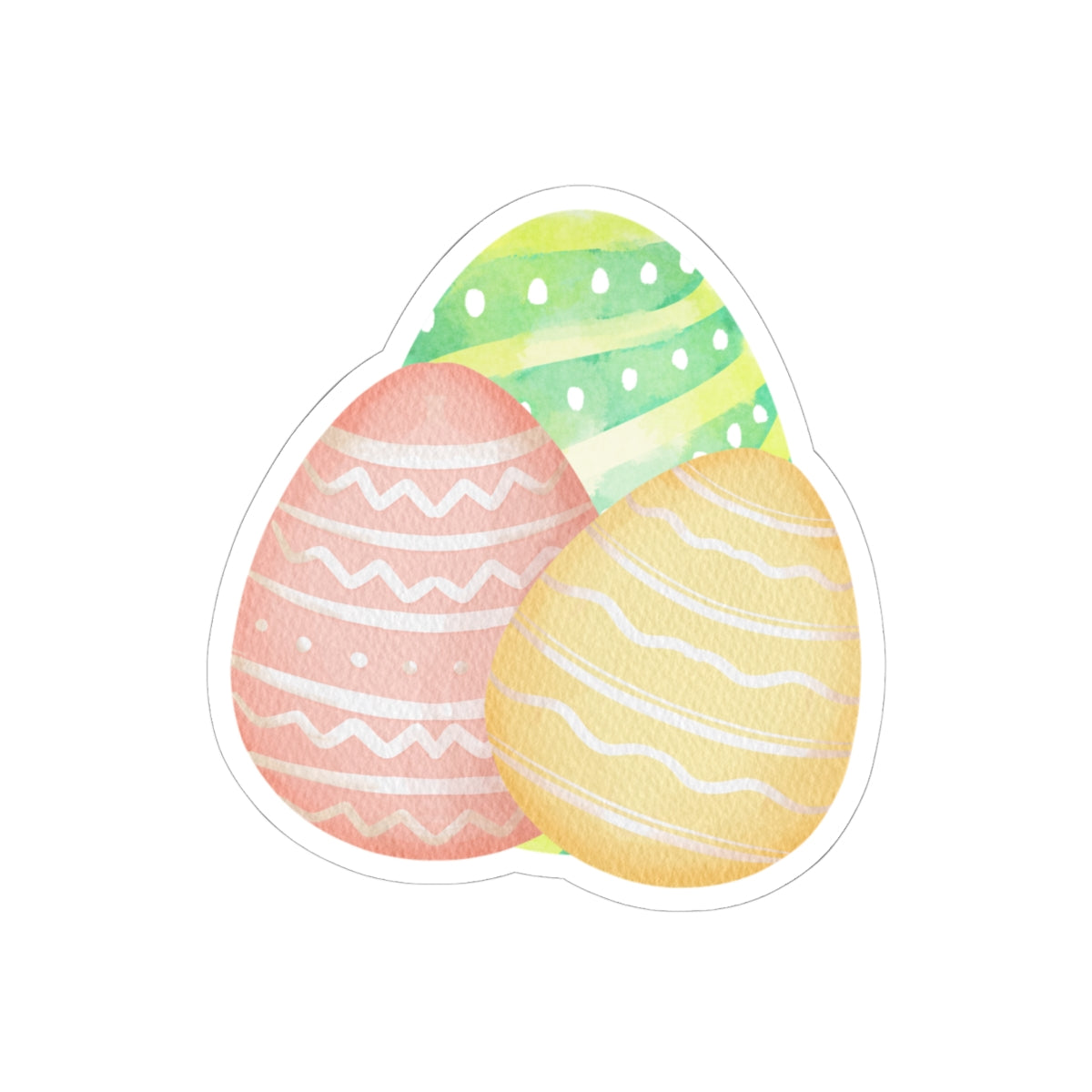 Easter Egg Kiss-Cut Stickers - Colorful Spring Decor for Laptops, Journals & Gifts