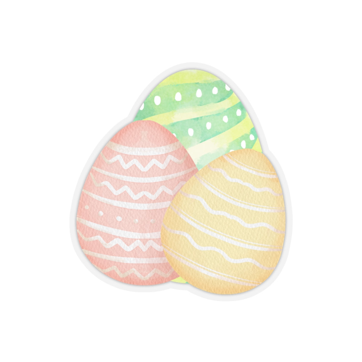Easter Egg Kiss-Cut Stickers - Colorful Spring Decor for Laptops, Journals & Gifts