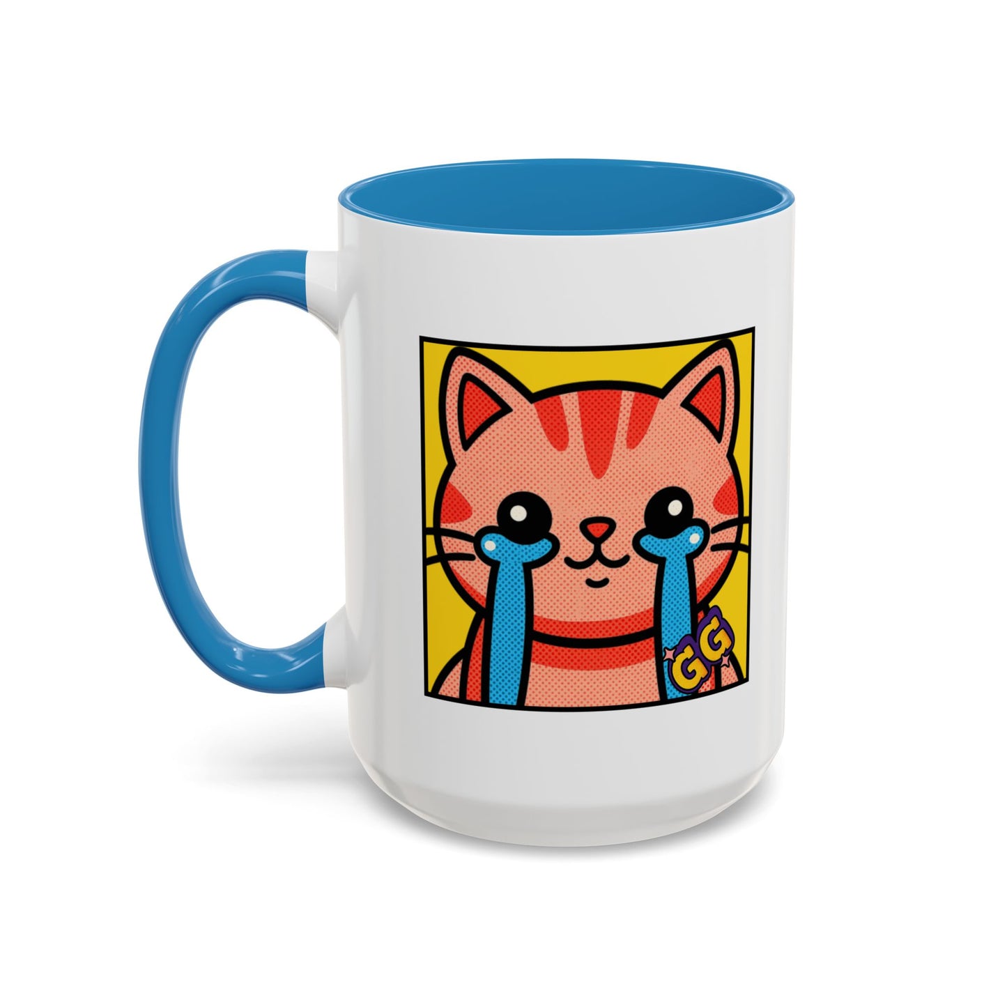 Good Game Tears of Joy - Cute Crying Cat Accent Coffee Mug (11/15oz) – Kawaii Pop Art Cat Emote GG