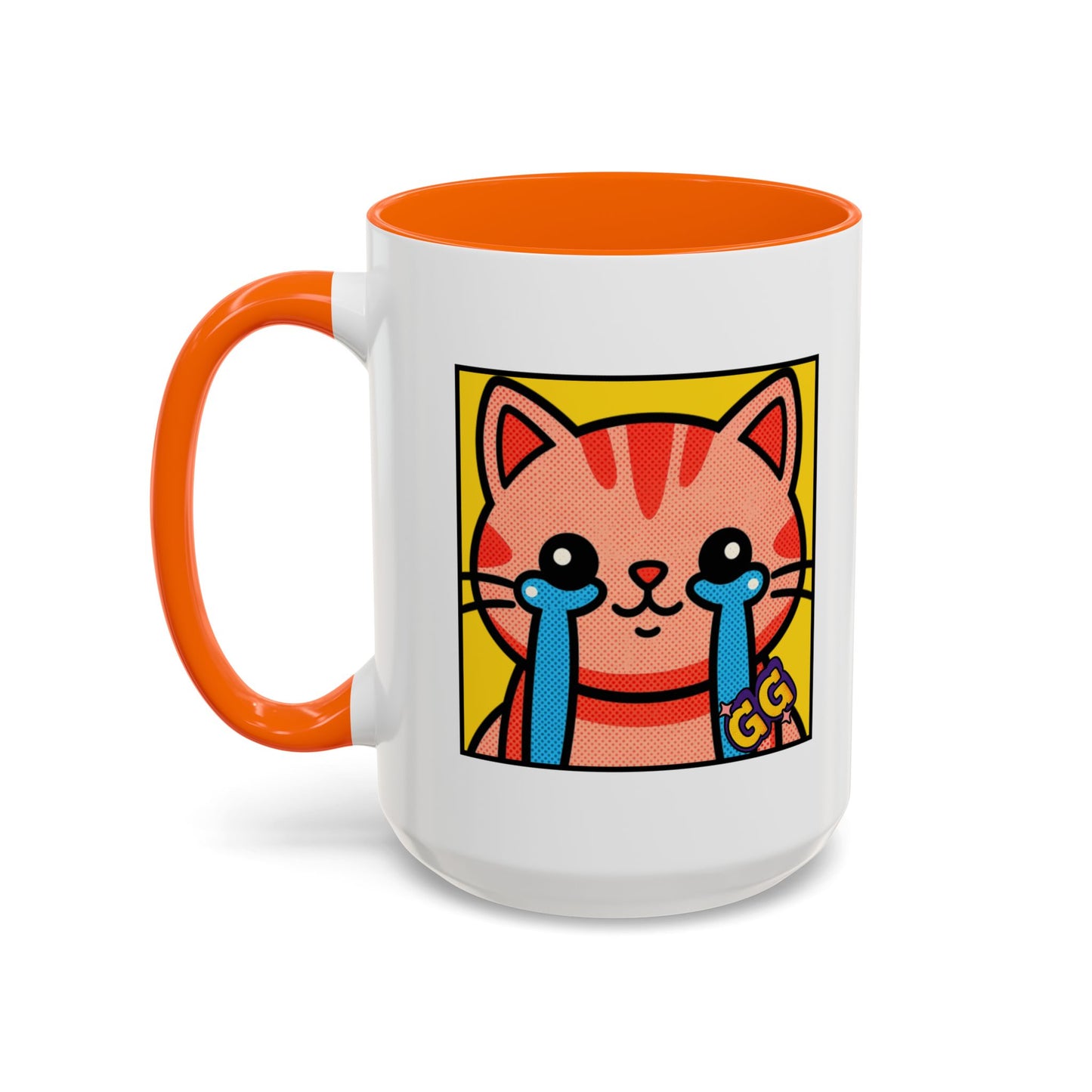 Good Game Tears of Joy - Cute Crying Cat Accent Coffee Mug (11/15oz) – Kawaii Pop Art Cat Emote GG