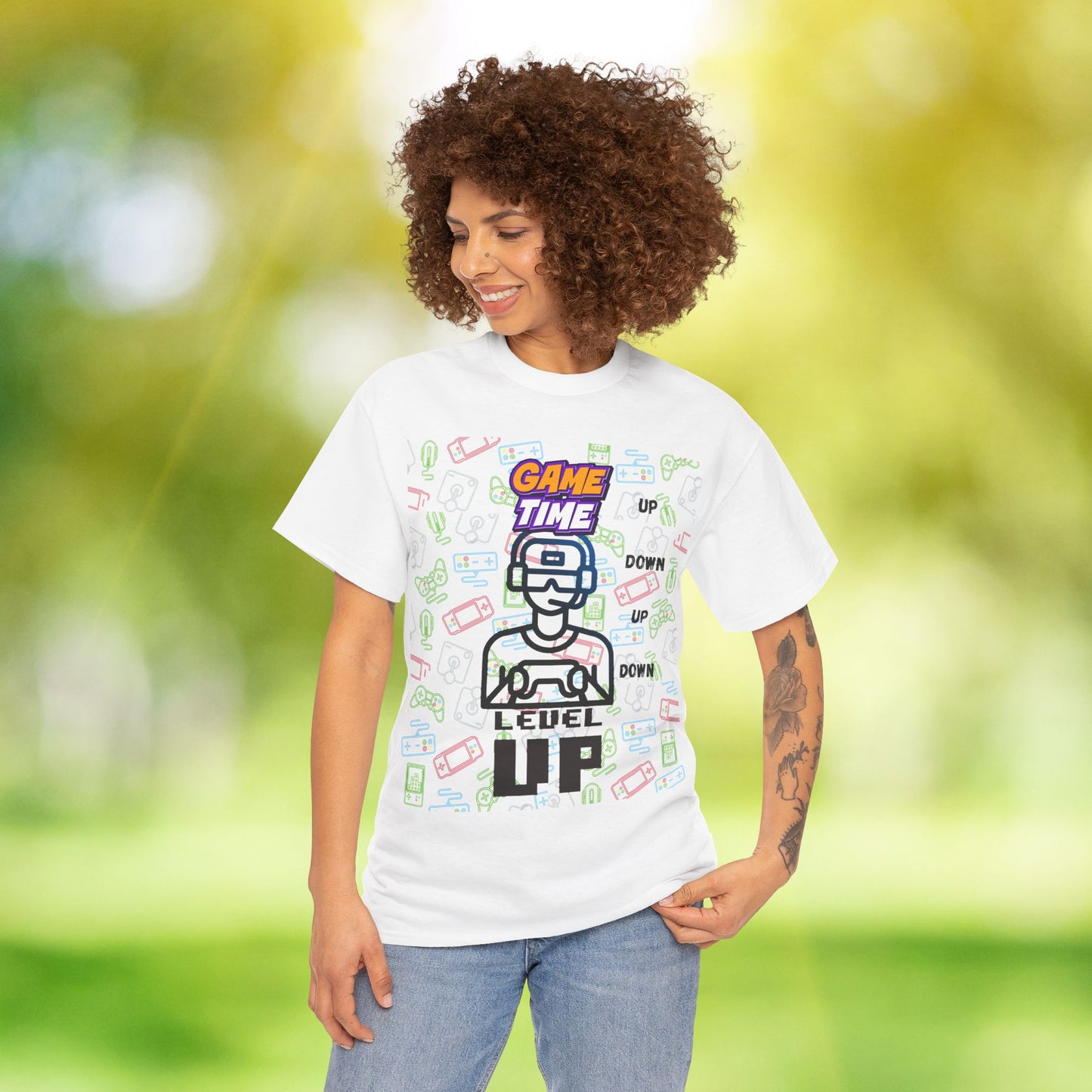 Level Up Gamer T-Shirt — "Game Time" Retro Pixel Video Game Tee