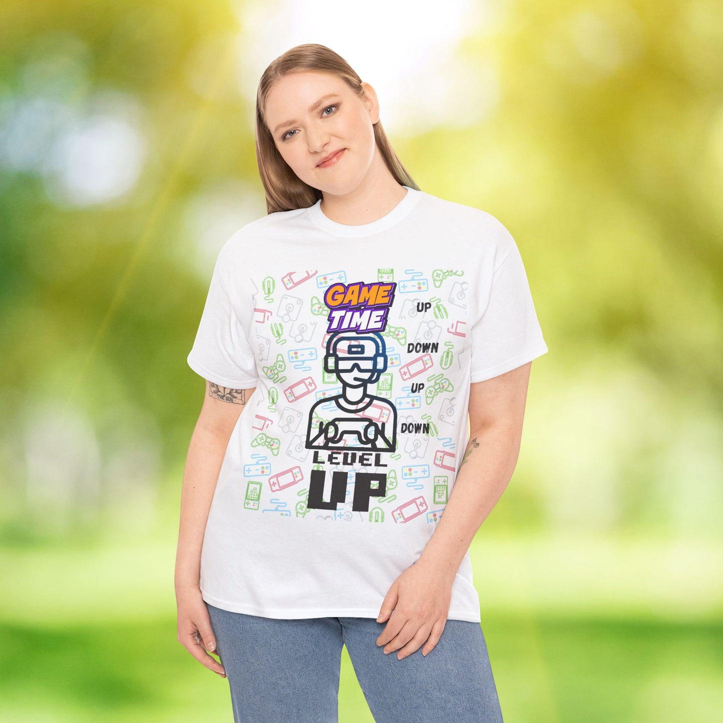 Level Up Gamer T-Shirt — "Game Time" Retro Pixel Video Game Tee