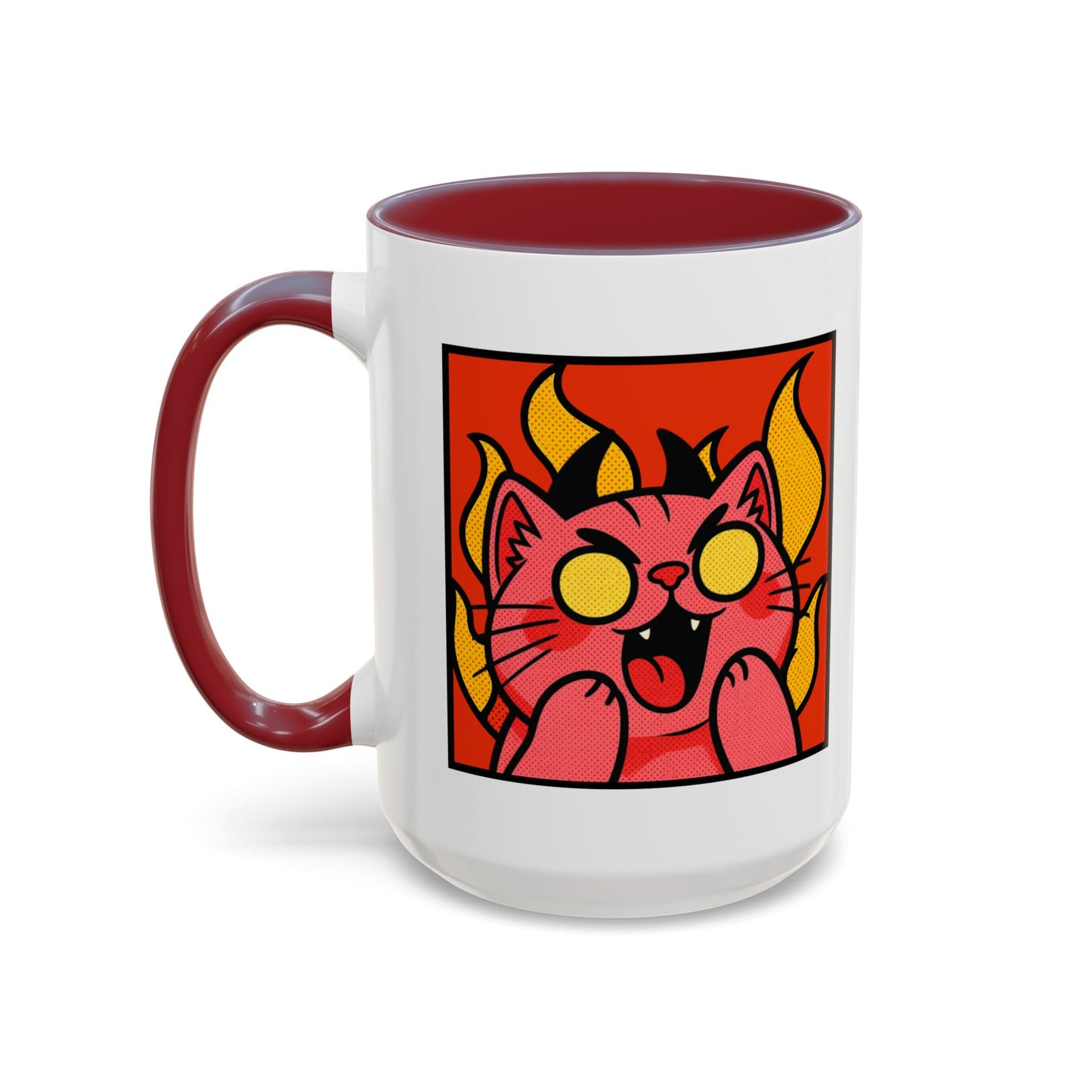 Evil Laughing Cat - Twitch Emote - Cute Devil Cat Accent Coffee Mug (11/15oz)