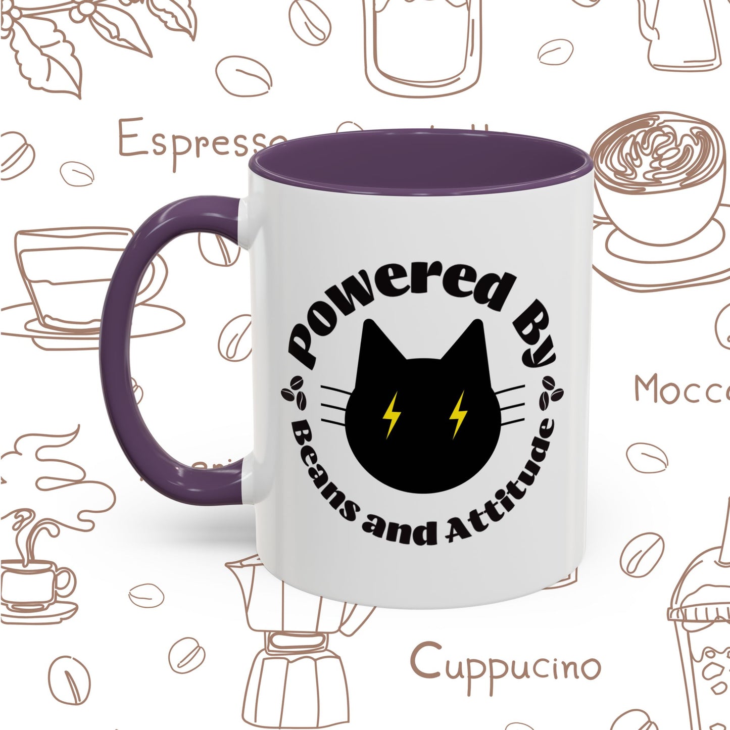 Powered By Beans and Attitude Coffee Mug | Accent Mug 11oz 15oz