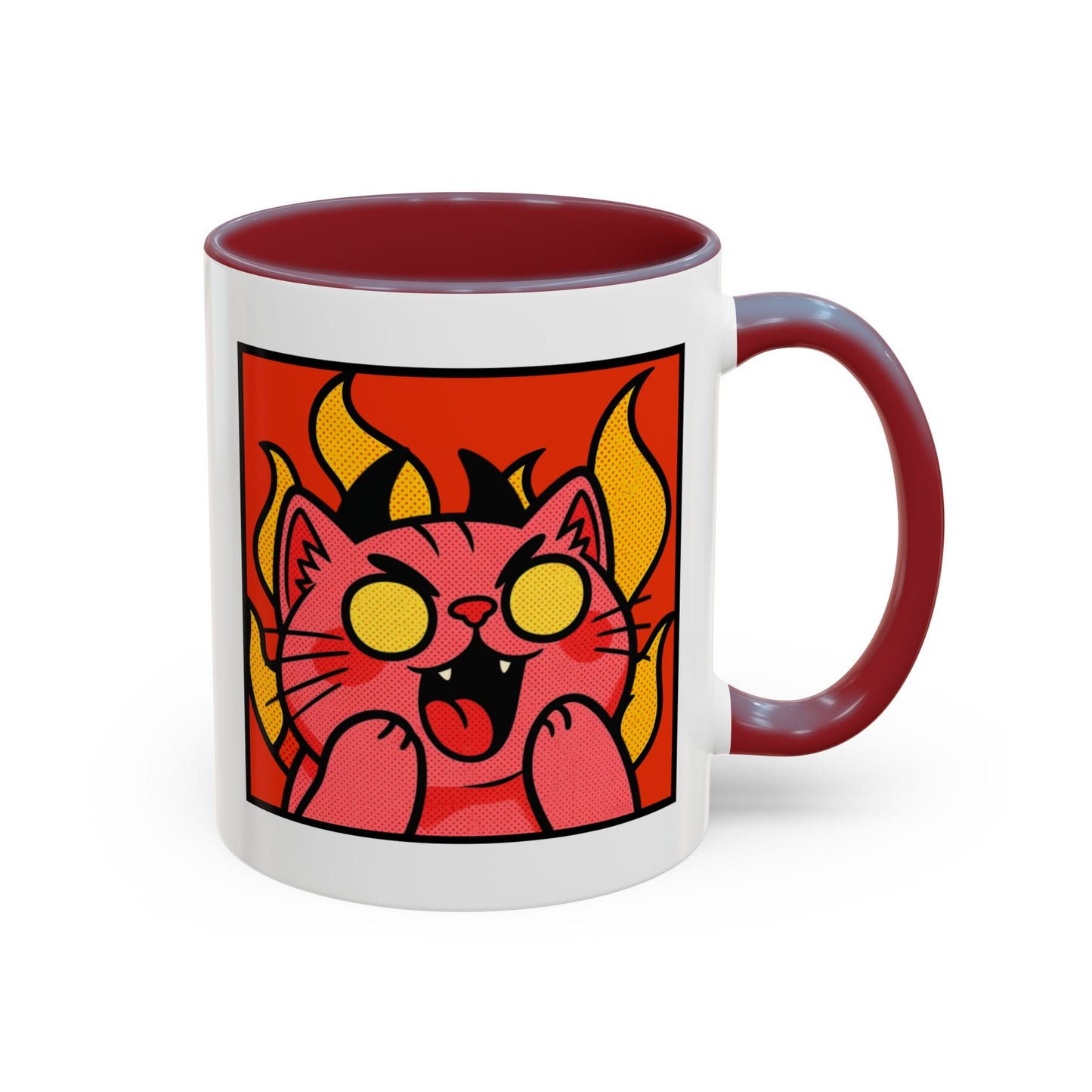Evil Laughing Cat - Twitch Emote - Cute Devil Cat Accent Coffee Mug (11/15oz)