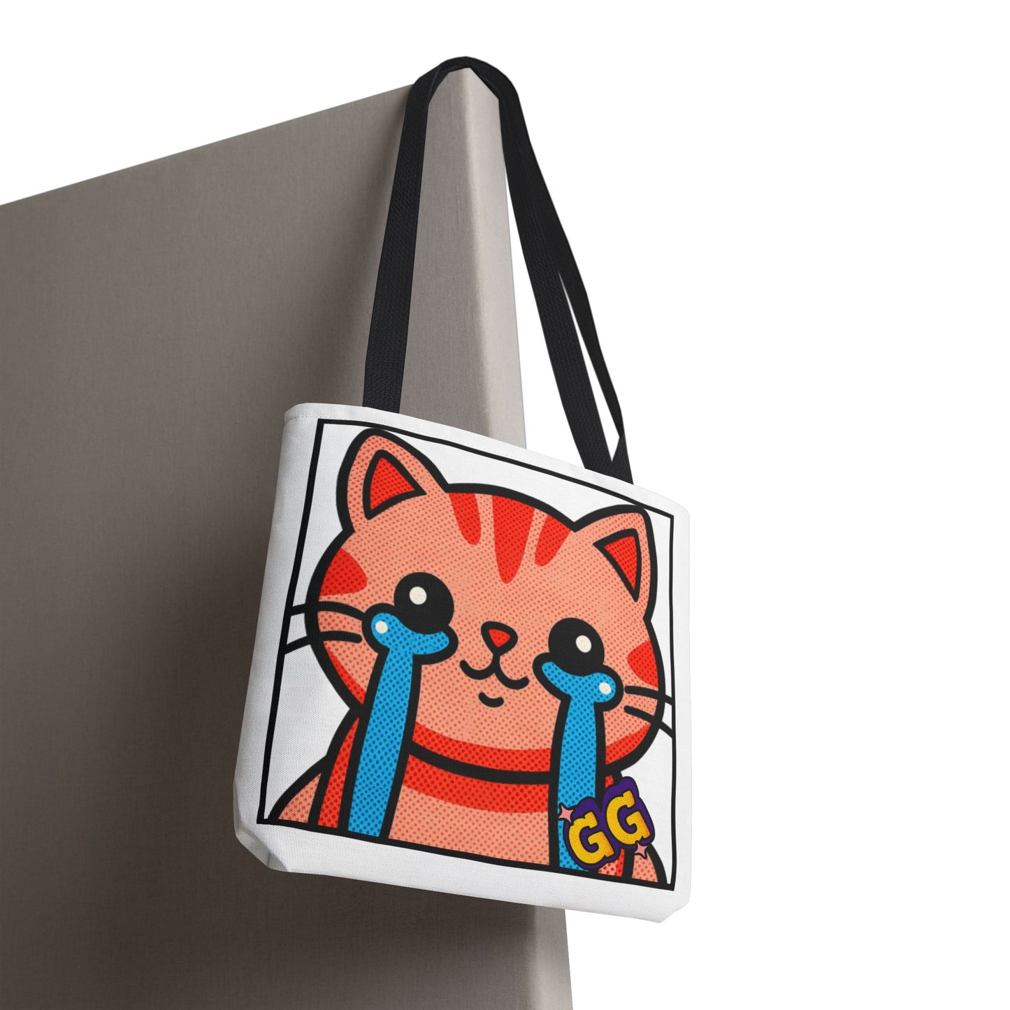 Good Game Tears of Joy - Cute Crying Cat Tote Bag – Kawaii Pop Art Cat Emote GG