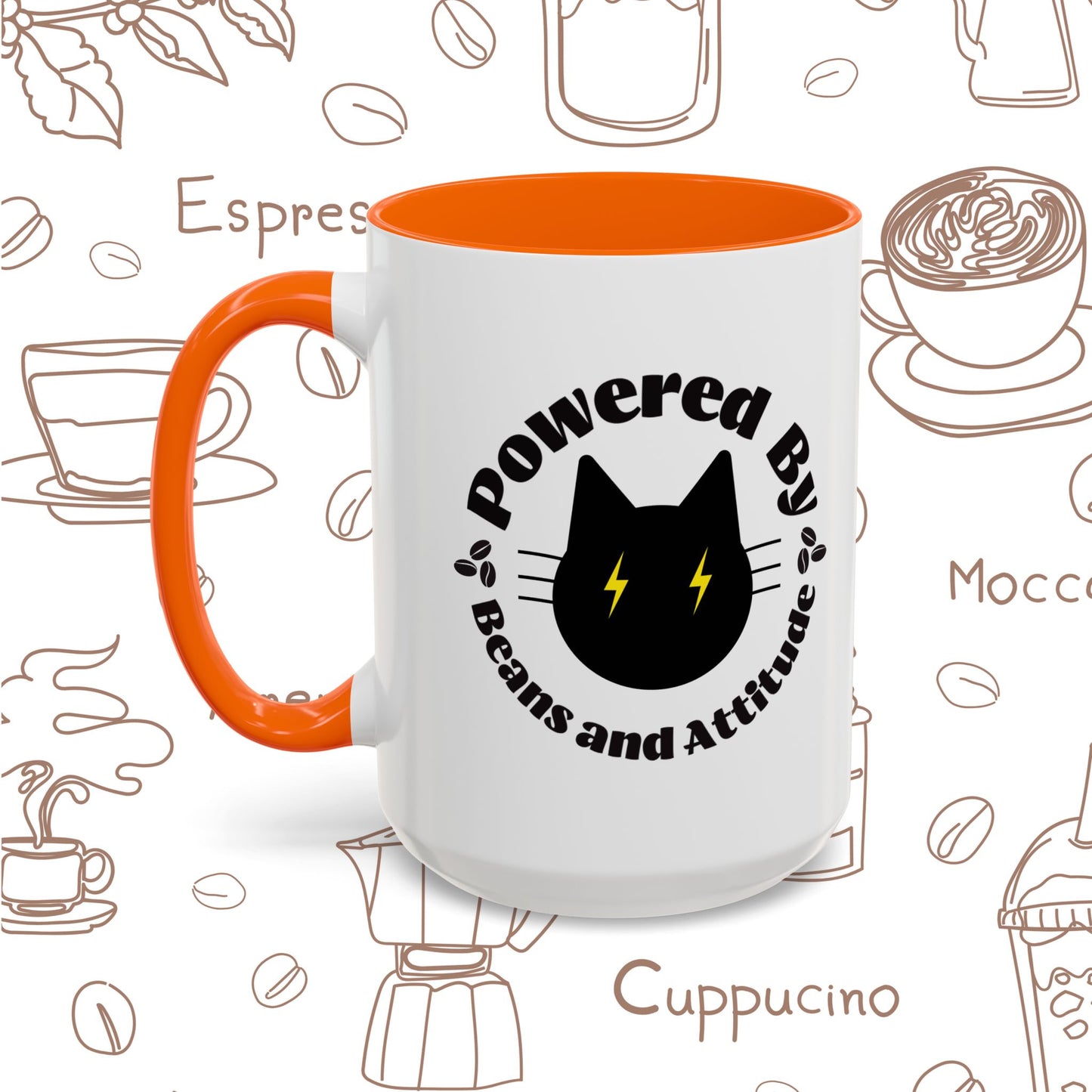 Powered By Beans and Attitude Coffee Mug | Accent Mug 11oz 15oz
