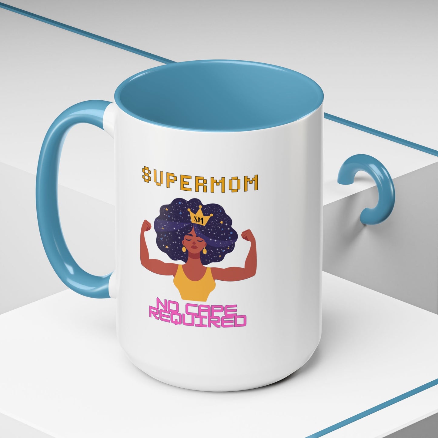 Accent Coffee Mug — "Supermom: No Cape Required" Empowerment Coffee Mug