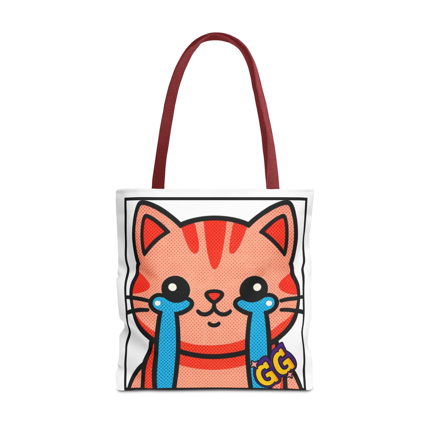 Good Game Tears of Joy - Cute Crying Cat Tote Bag – Kawaii Pop Art Cat Emote GG