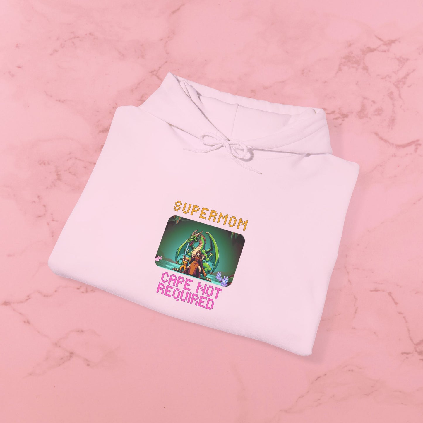 Supermom Hoodie – "Cape Not Required" Retro Neon Mom Hoodie
