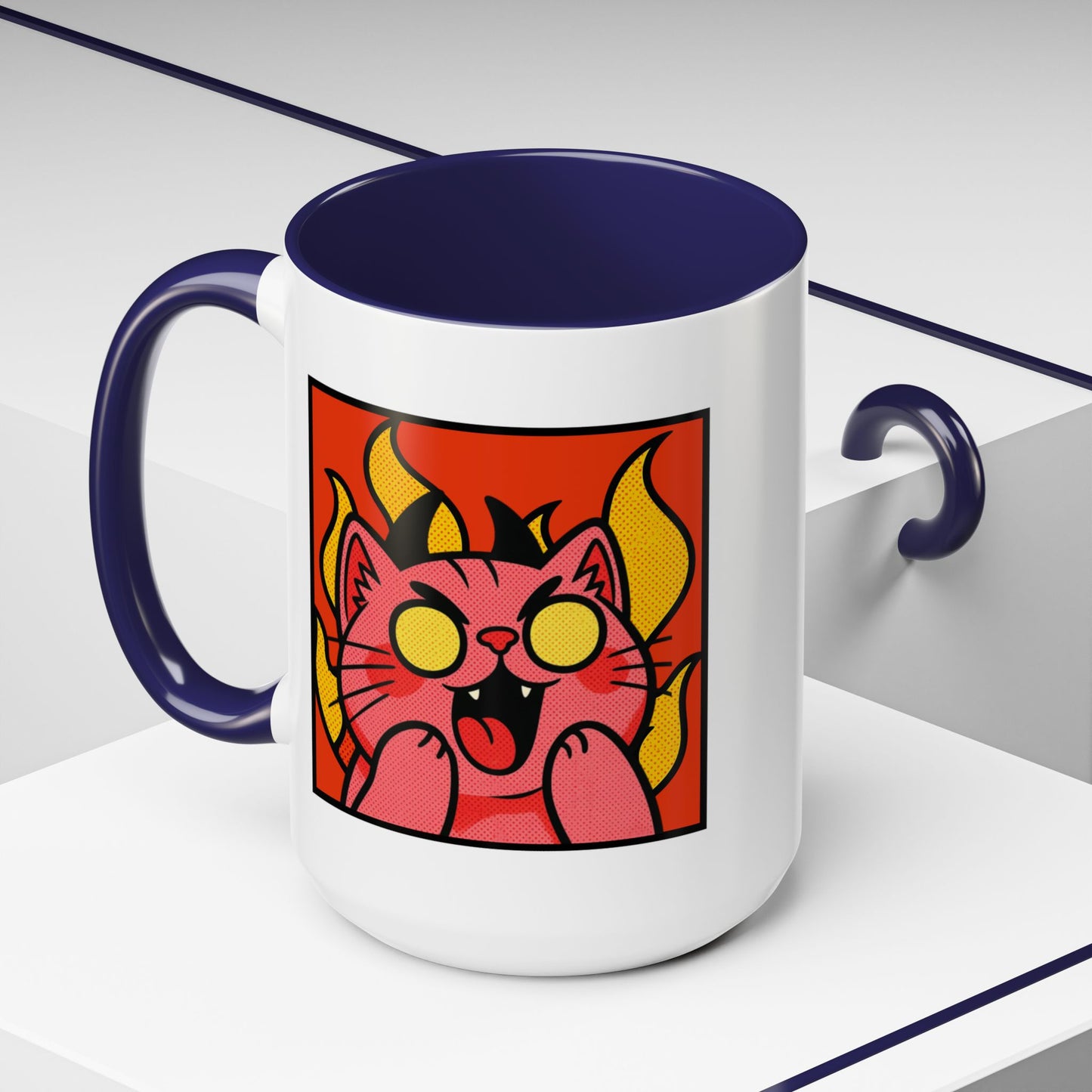 Evil Laughing Cat - Twitch Emote - Cute Devil Cat Accent Coffee Mug (11/15oz)