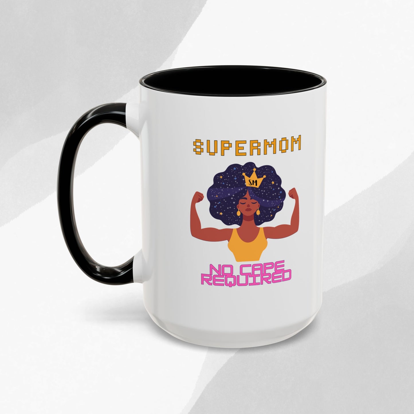 Accent Coffee Mug — "Supermom: No Cape Required" Empowerment Coffee Mug
