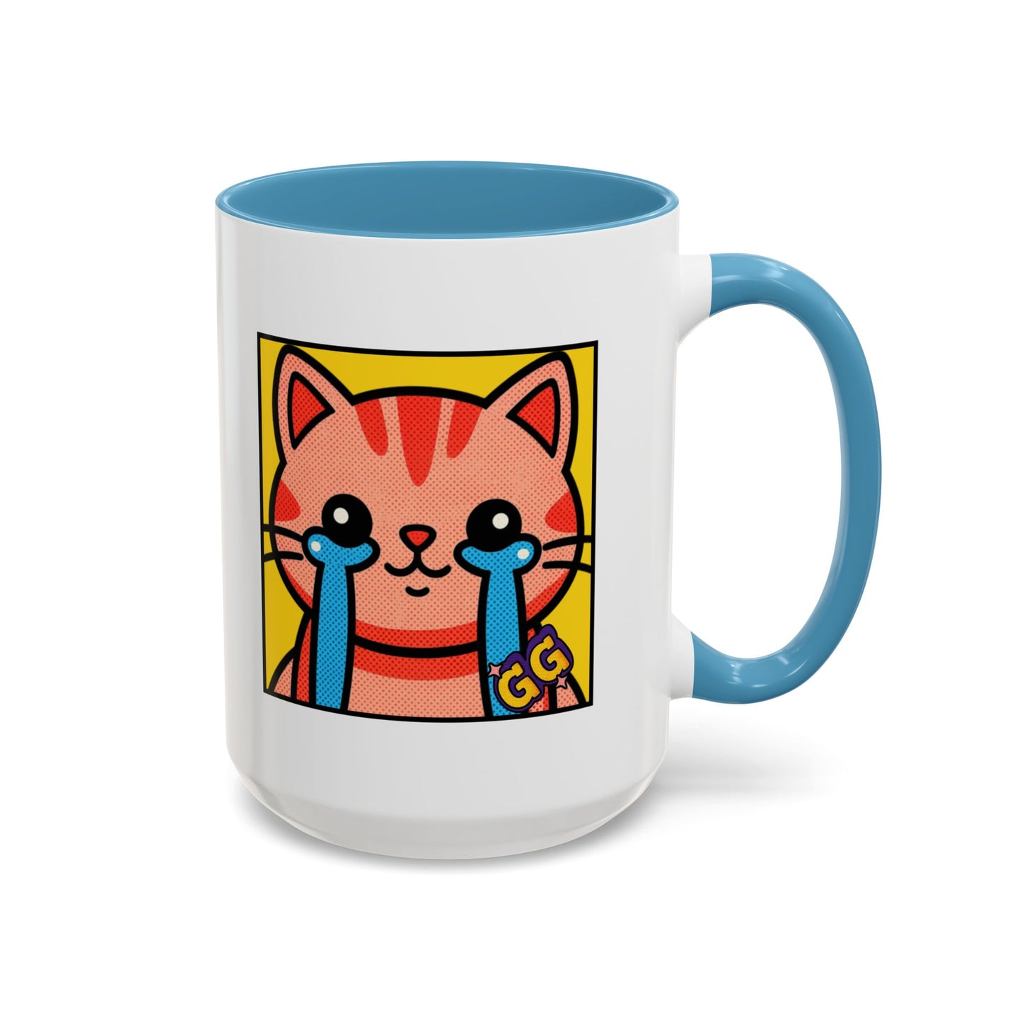 Good Game Tears of Joy - Cute Crying Cat Accent Coffee Mug (11/15oz) – Kawaii Pop Art Cat Emote GG