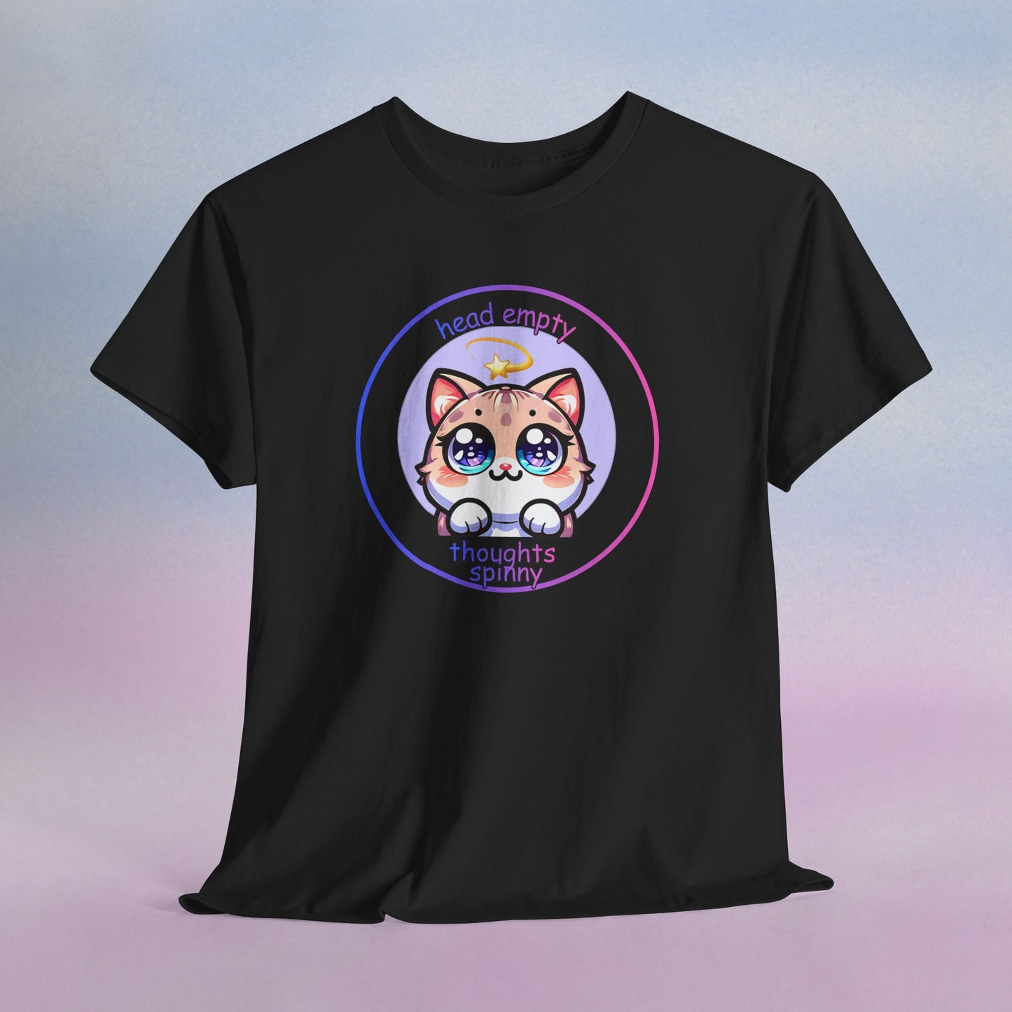 Cute Kawaii Dizzy Cat T-Shirt — "head empty. thoughts spinny."