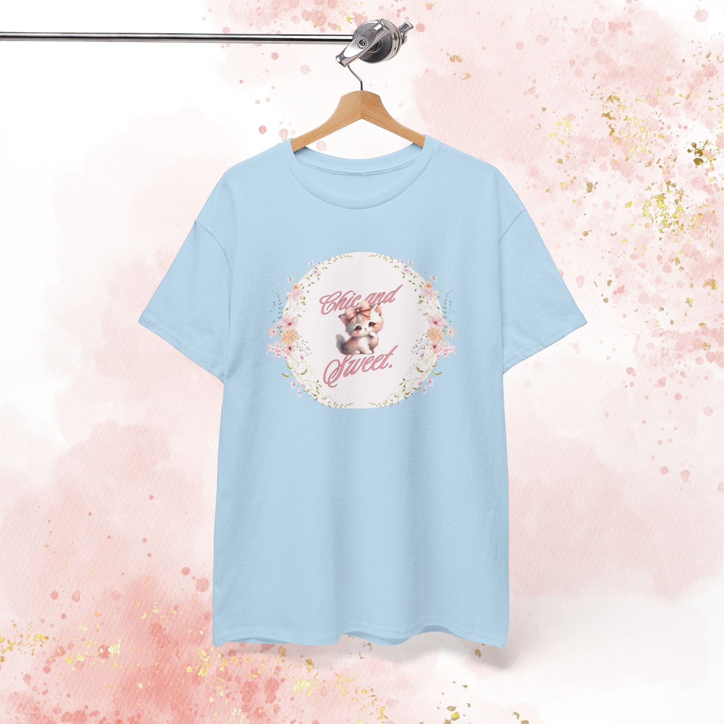 Chic & Sweet - Blushing Kitten Valentine Tee, V-Day, Cat Lovers Gift, Everyday Wear
