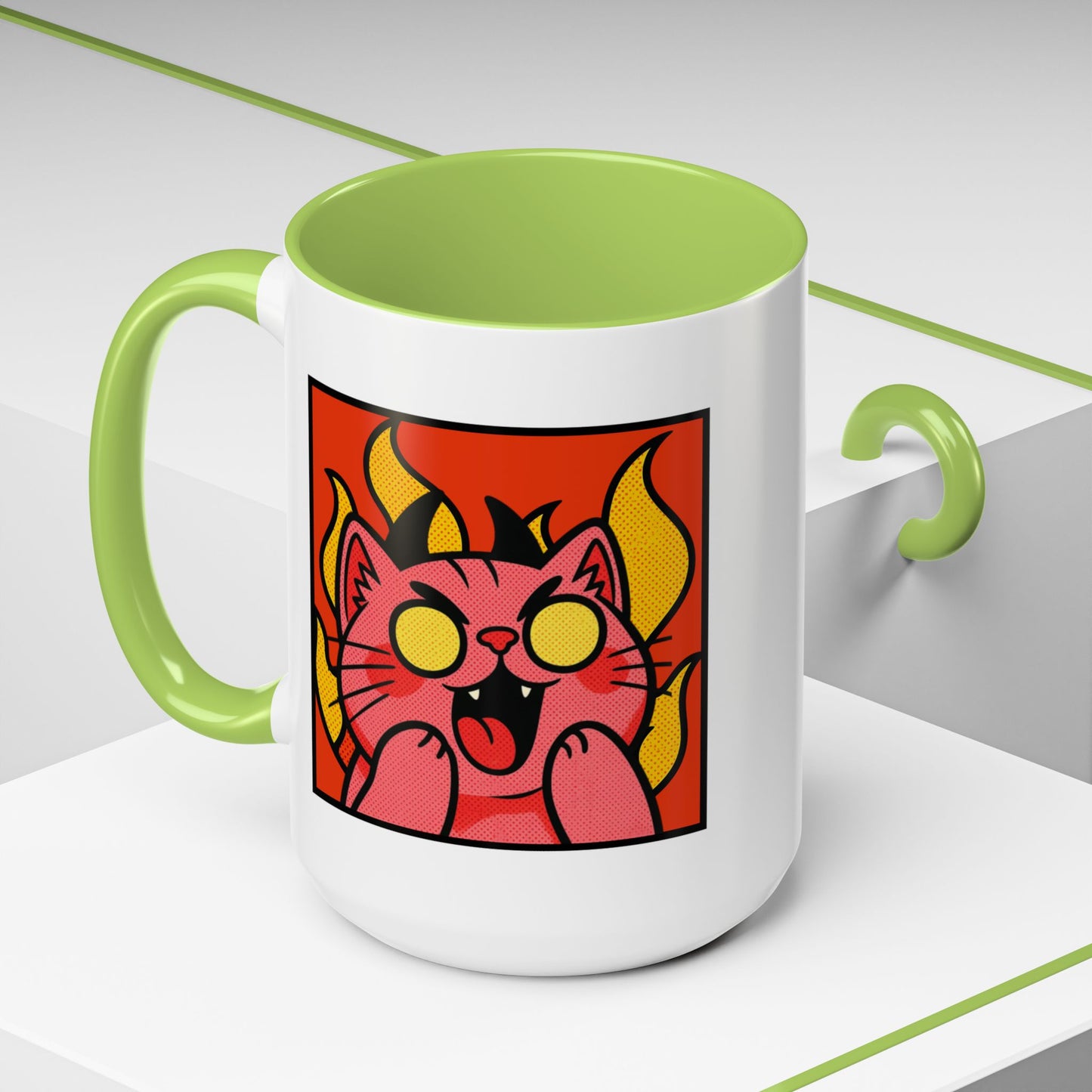 Evil Laughing Cat - Twitch Emote - Cute Devil Cat Accent Coffee Mug (11/15oz)