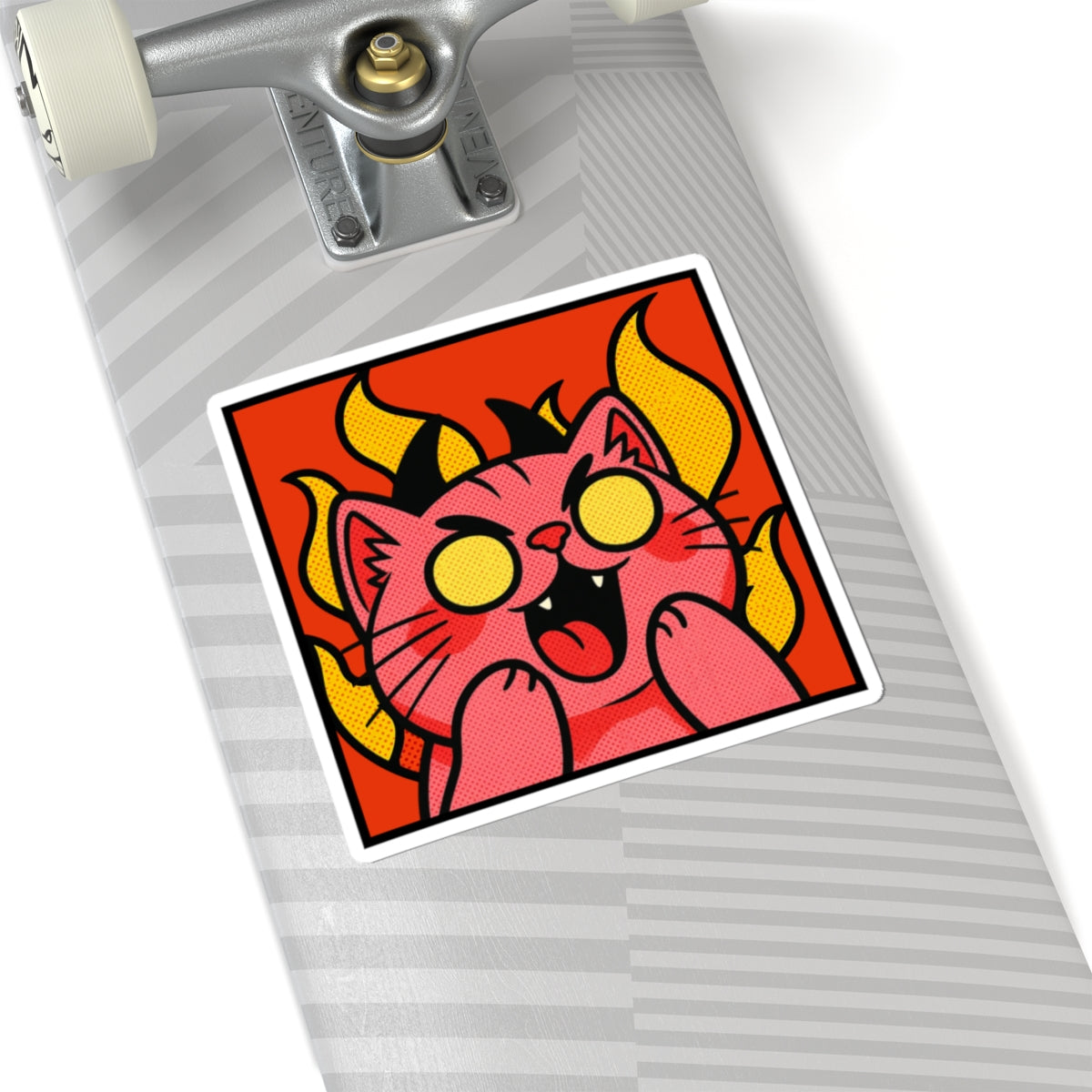 Evil Laughing Cat - Twitch Emote - Cute Devil Cat Kiss-Cut Decal for Laptops & Water Bottles