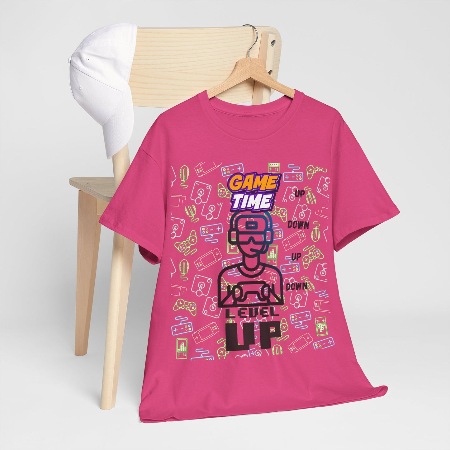 Level Up Gamer T-Shirt — "Game Time" Retro Pixel Video Game Tee