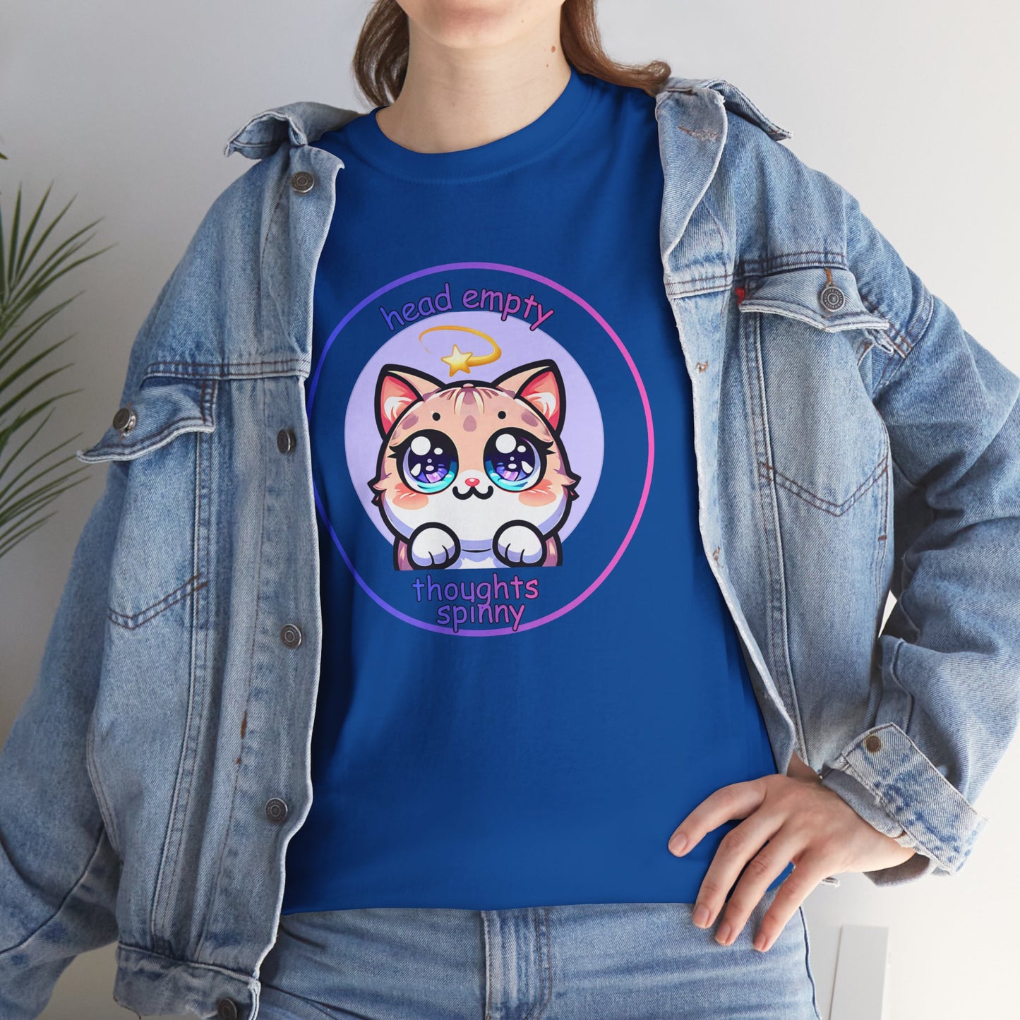 Cute Kawaii Dizzy Cat T-Shirt — "head empty. thoughts spinny."