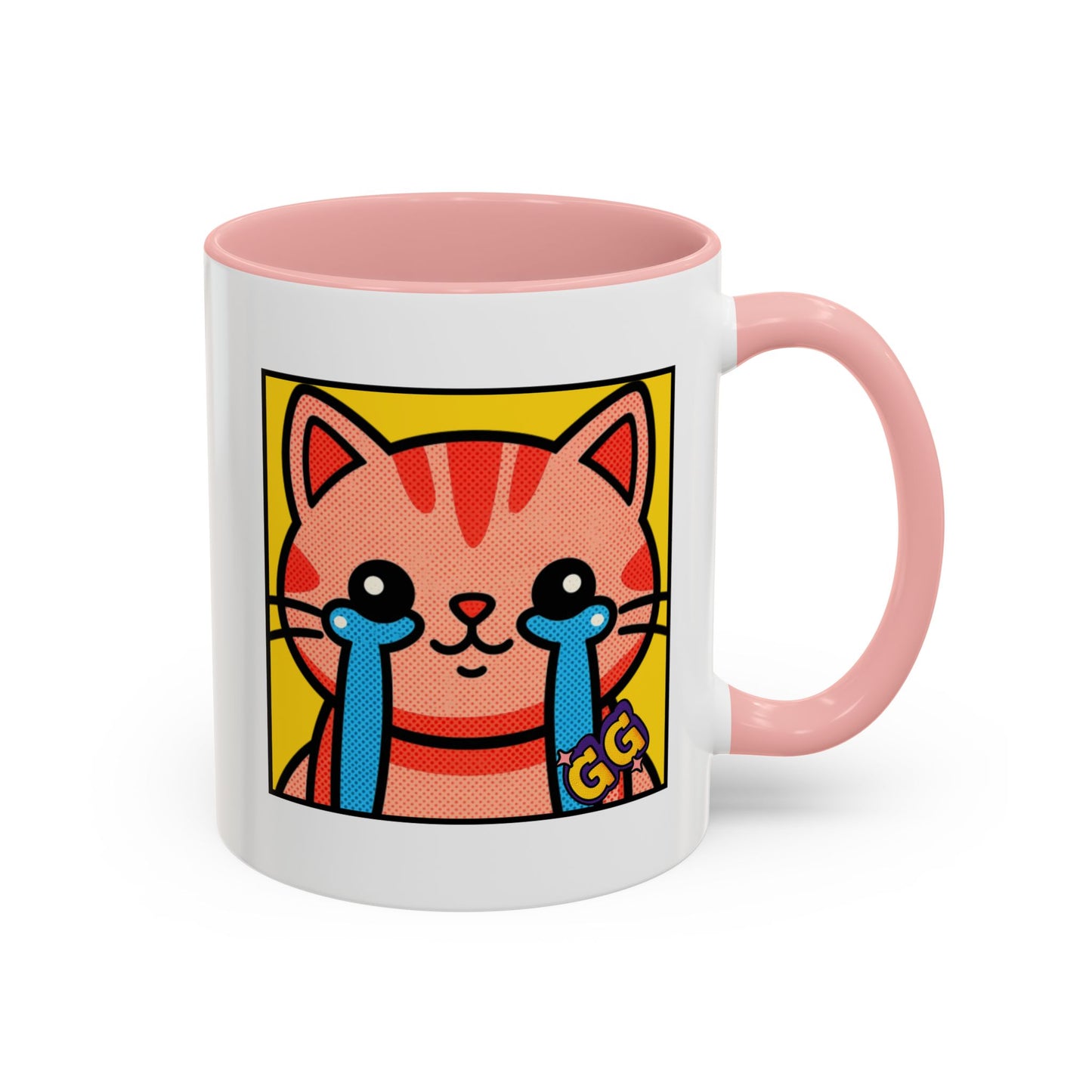Good Game Tears of Joy - Cute Crying Cat Accent Coffee Mug (11/15oz) – Kawaii Pop Art Cat Emote GG