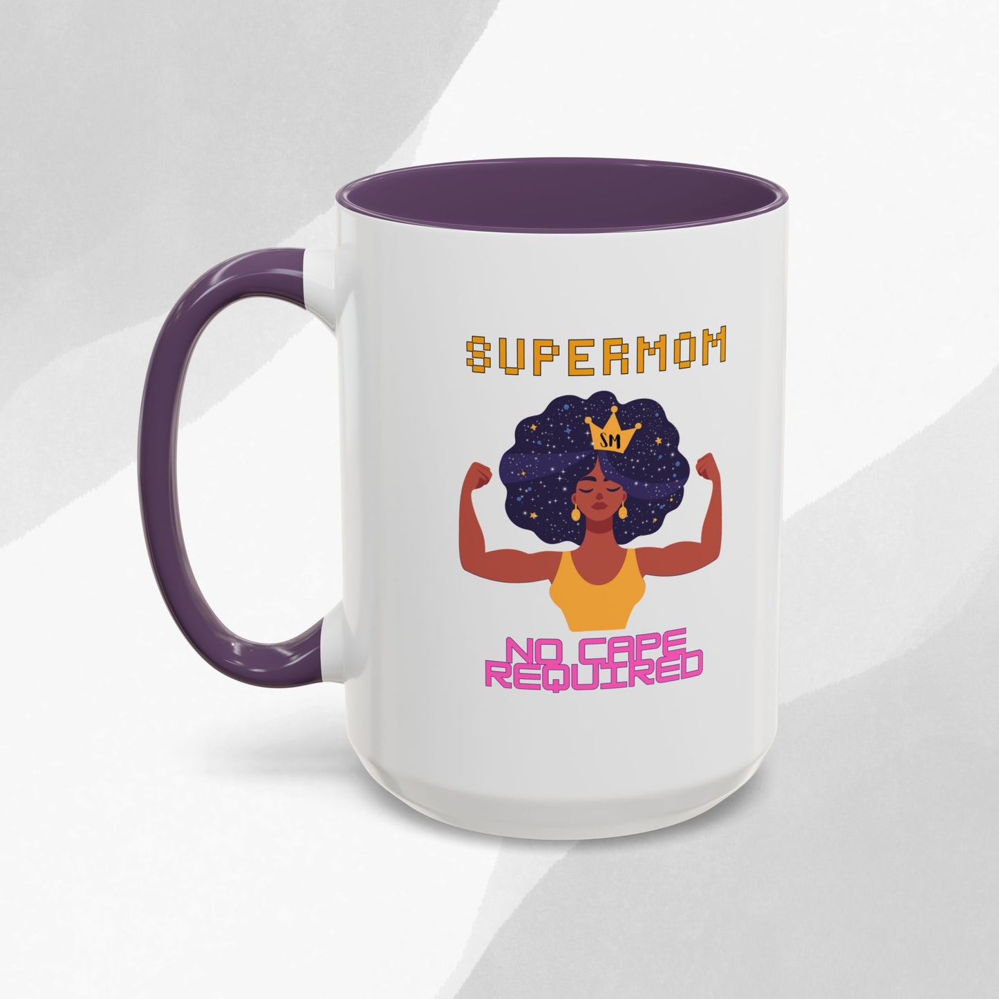 Accent Coffee Mug — "Supermom: No Cape Required" Empowerment Coffee Mug