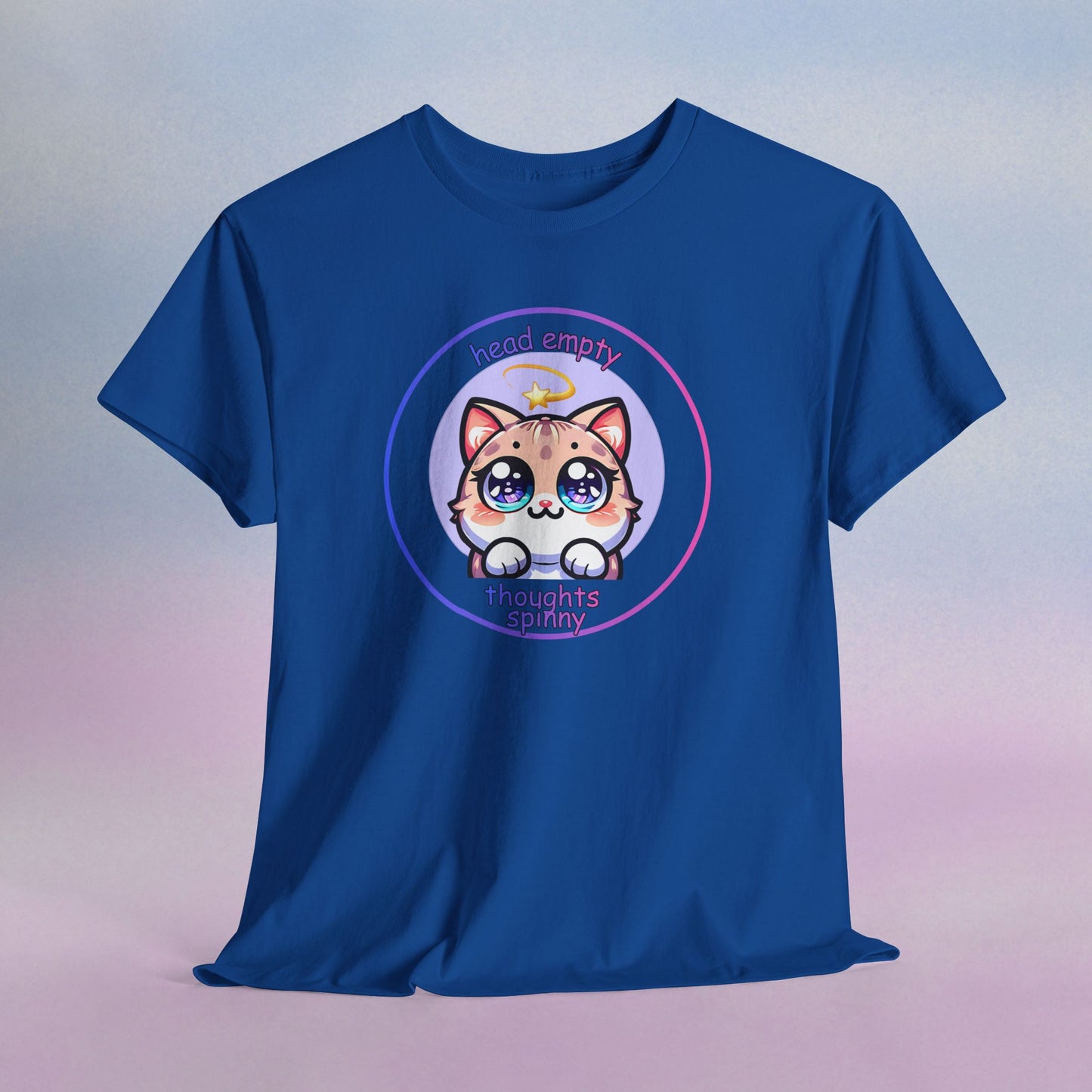 Cute Kawaii Dizzy Cat T-Shirt — "head empty. thoughts spinny."