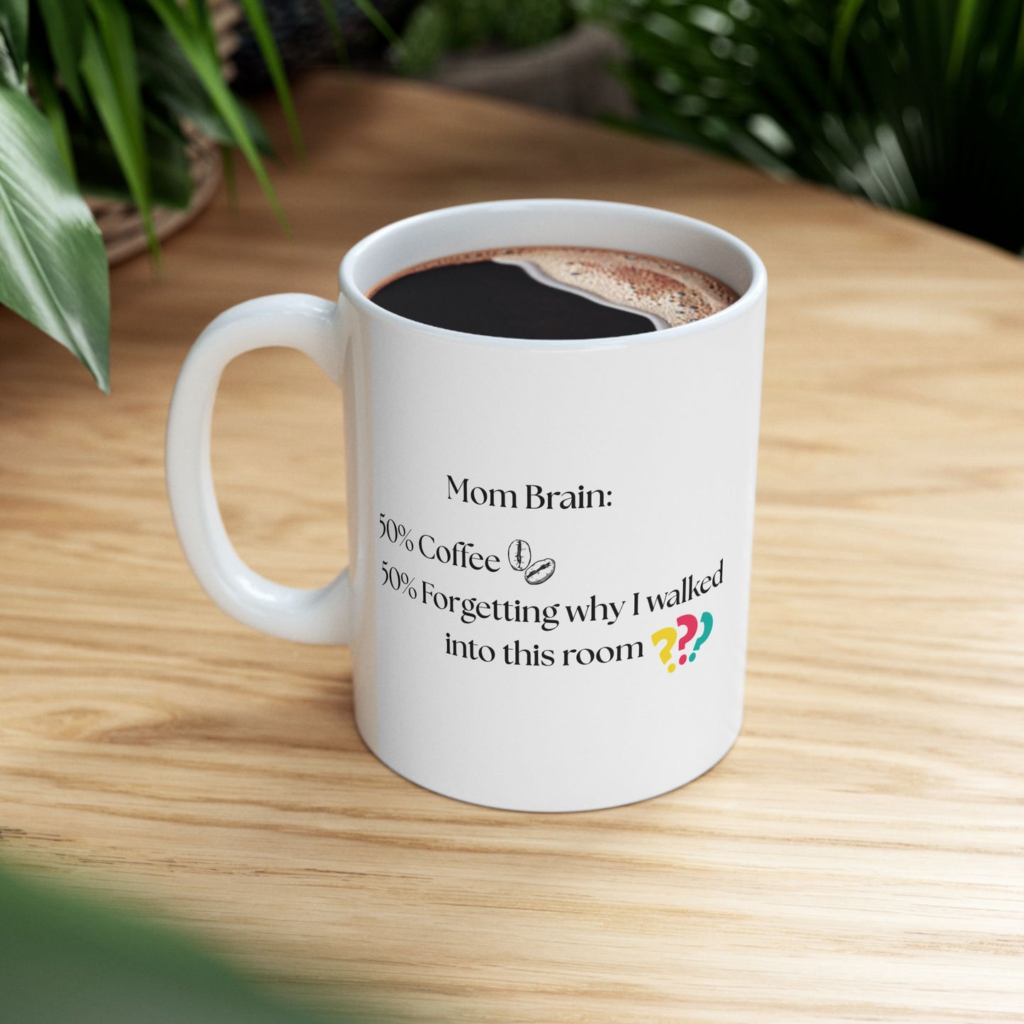 Mom Briain - Colorful Brain Humor Ceramic Mug - 11oz Ideal Mom Gifts