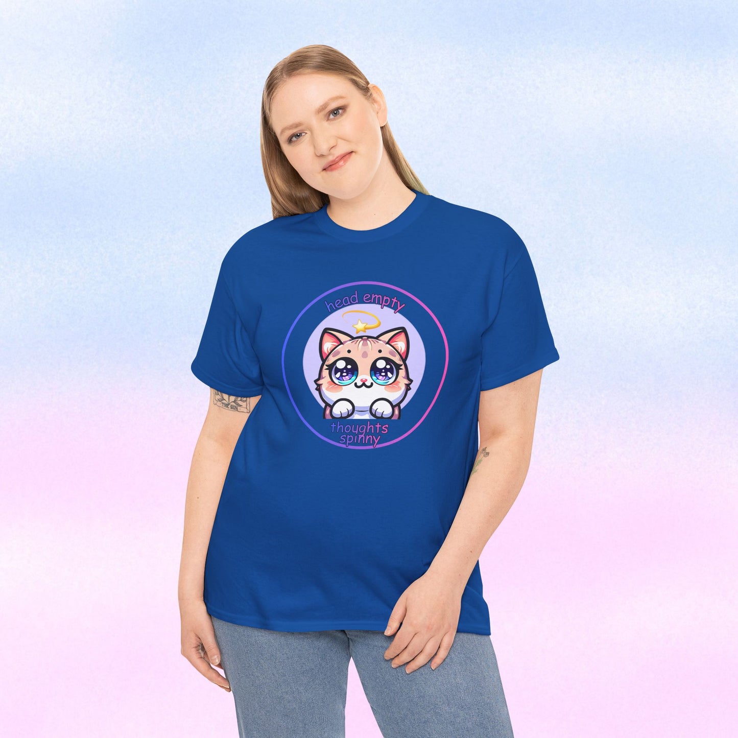 Cute Kawaii Dizzy Cat T-Shirt — "head empty. thoughts spinny."