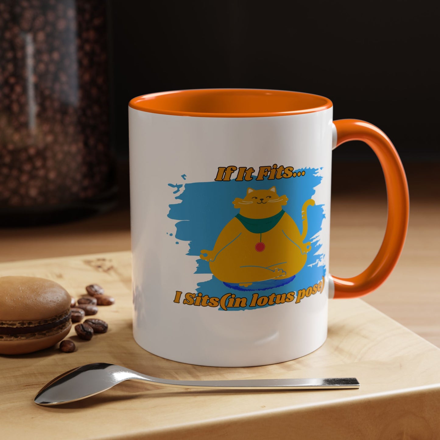 "If It Fits, I Sit" Lotus Pose Coffee Mug, Motivational Mug, Yoga Lover Gift, Meditation Mug, Funny Tea Cup