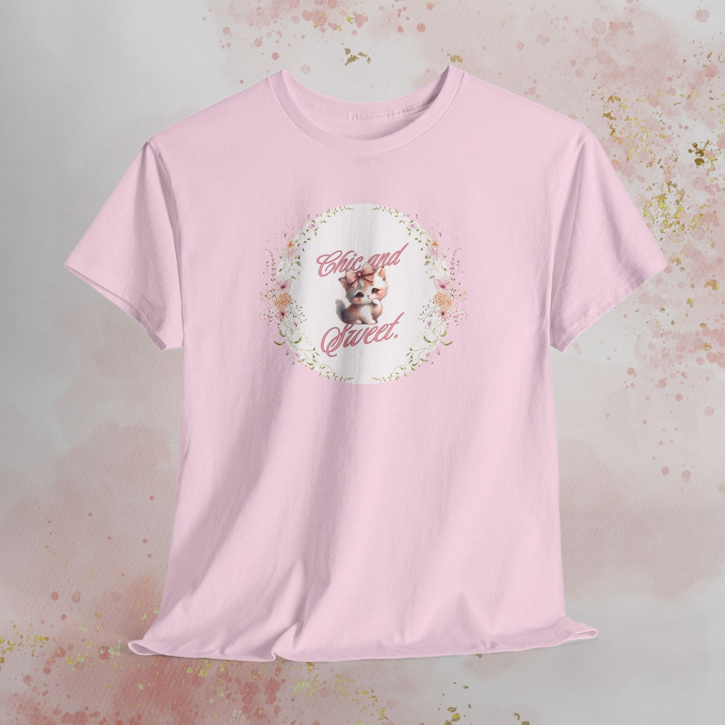 Chic & Sweet - Blushing Kitten Valentine Tee, V-Day, Cat Lovers Gift, Everyday Wear