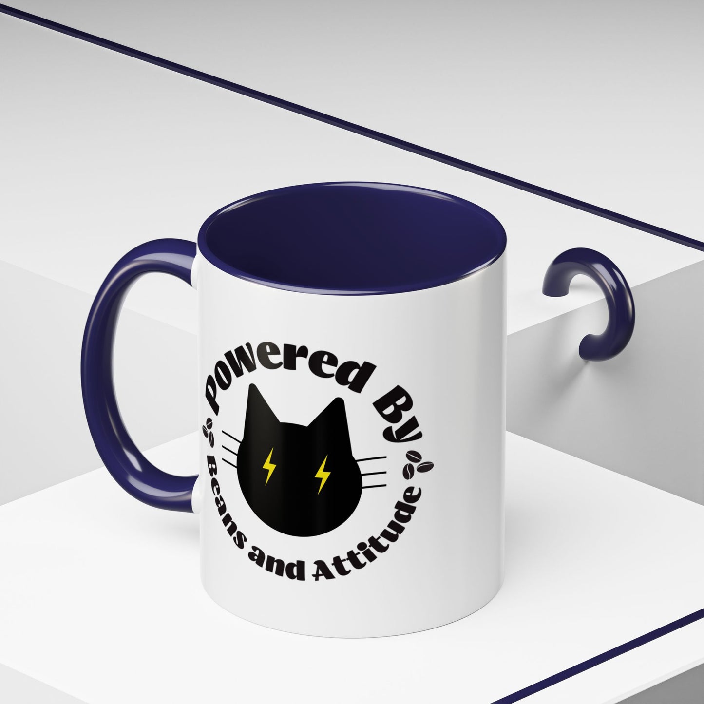 Powered By Beans and Attitude Coffee Mug | Accent Mug 11oz 15oz