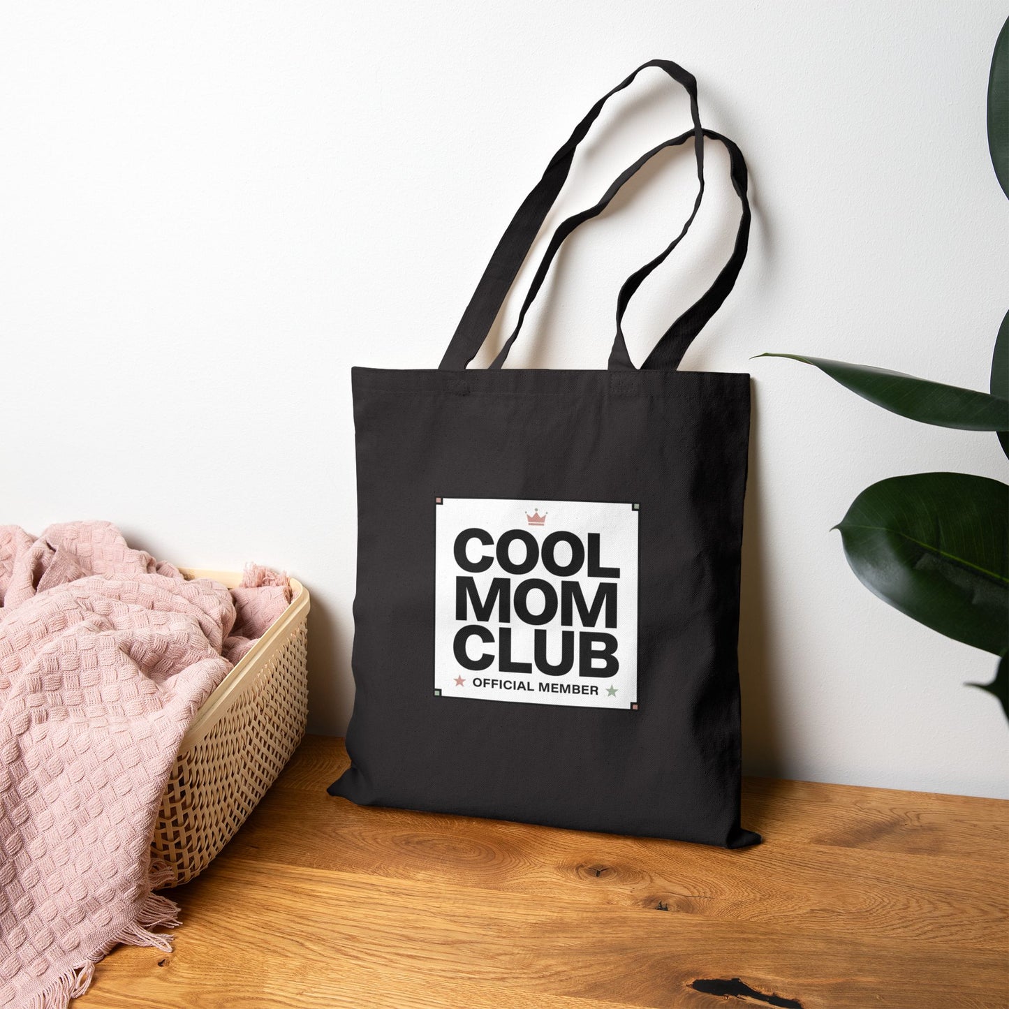 Cool Mom Club tote Cotton Canvas Tote Bag | Minimalist Mom Life Streetwear