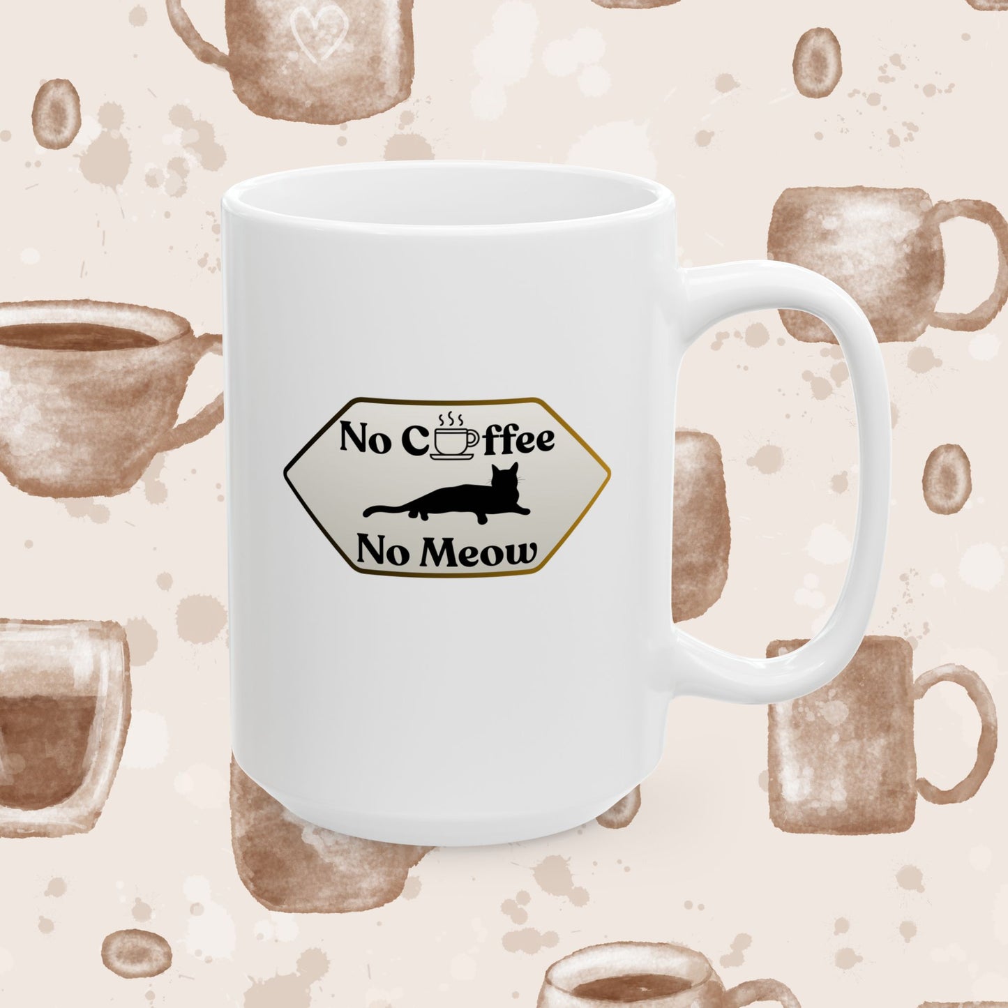 Ceramic Mug — "Namaste at Home" Minimalist Yoga Coffee Tea Cup (11oz & 15oz)