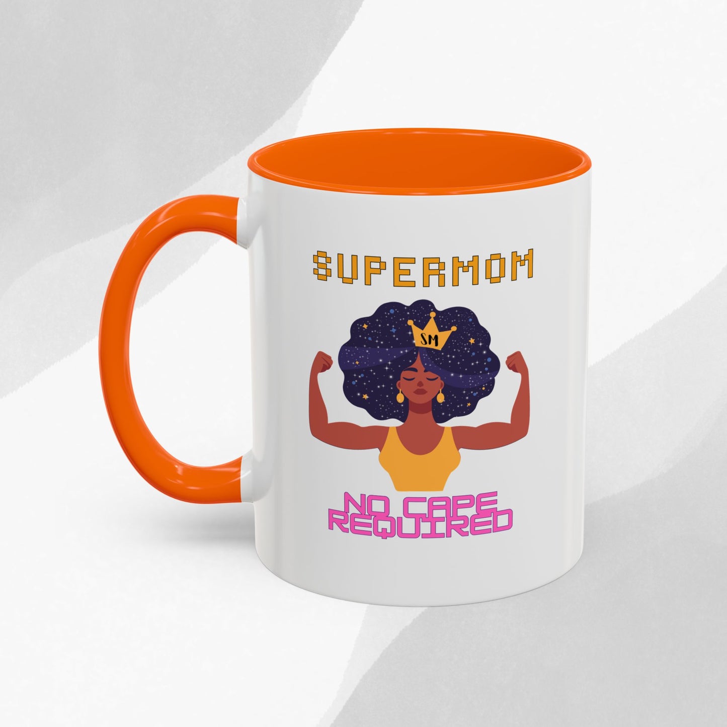Accent Coffee Mug — "Supermom: No Cape Required" Empowerment Coffee Mug