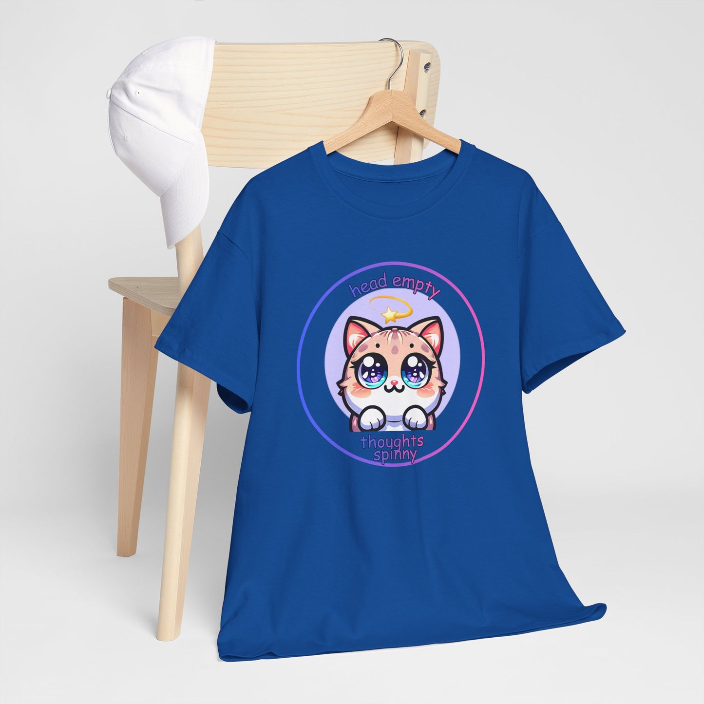 Cute Kawaii Dizzy Cat T-Shirt — "head empty. thoughts spinny."