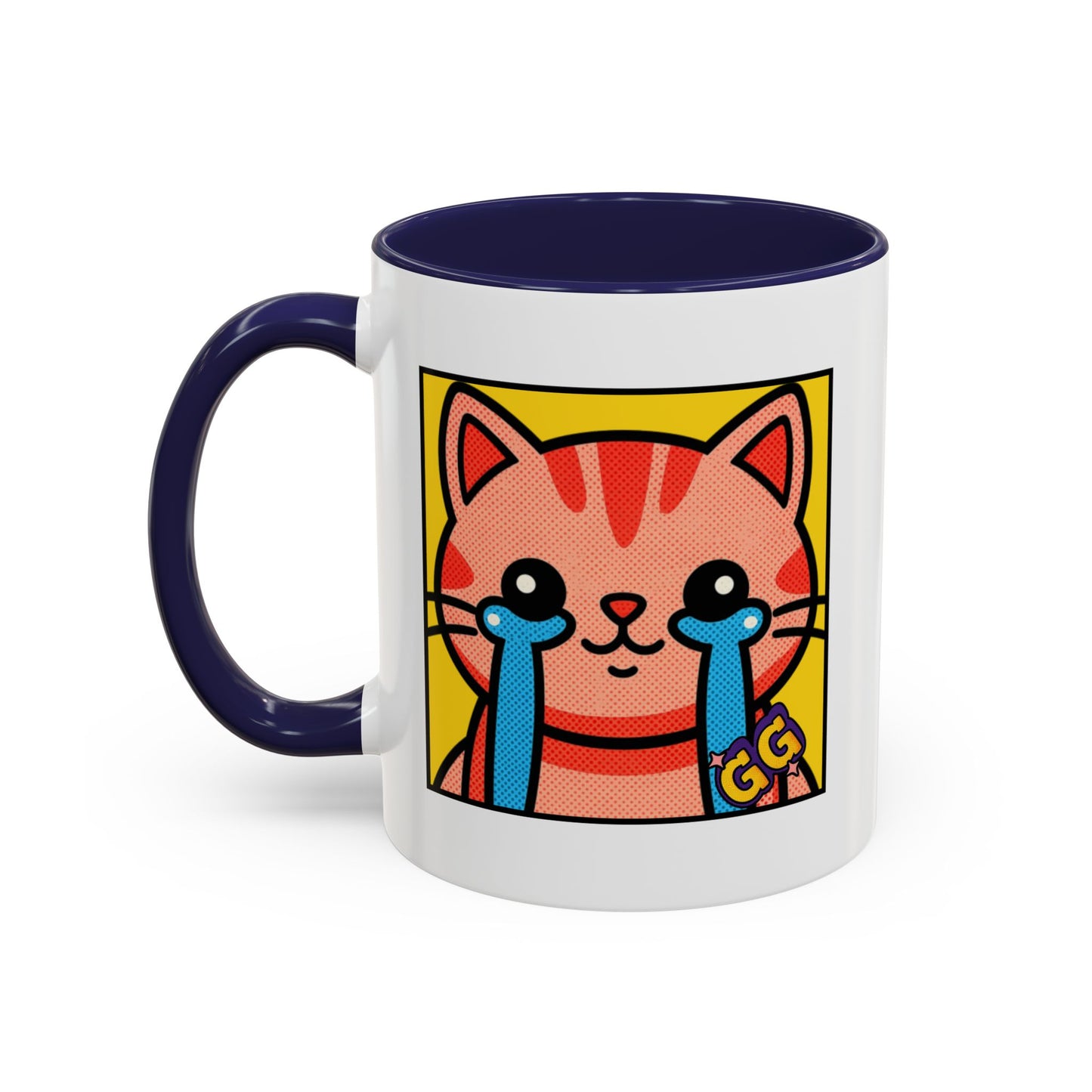 Good Game Tears of Joy - Cute Crying Cat Accent Coffee Mug (11/15oz) – Kawaii Pop Art Cat Emote GG