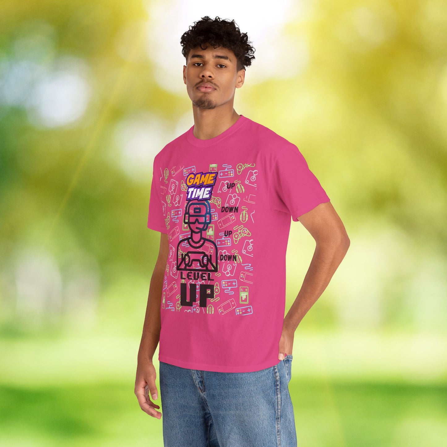Level Up Gamer T-Shirt — "Game Time" Retro Pixel Video Game Tee
