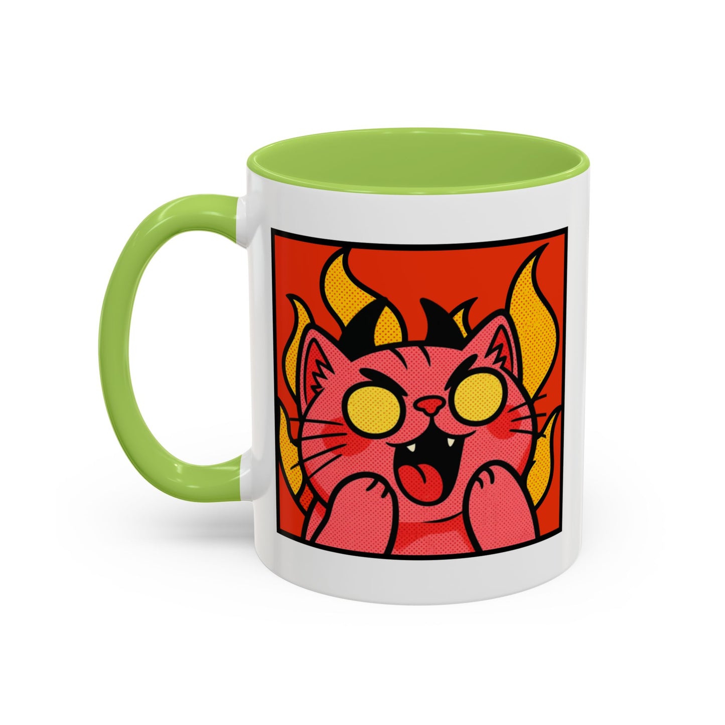 Evil Laughing Cat - Twitch Emote - Cute Devil Cat Accent Coffee Mug (11/15oz)