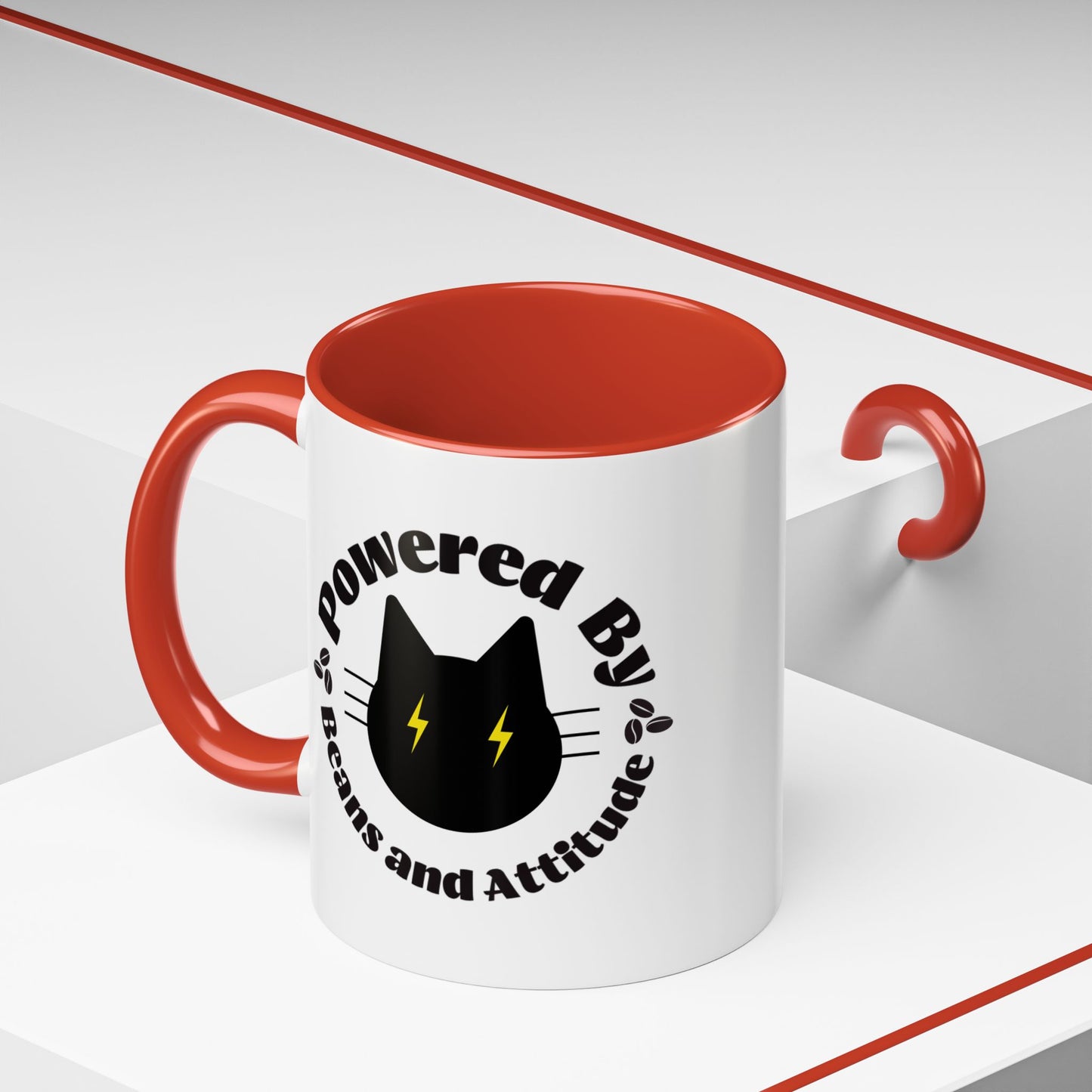 Powered By Beans and Attitude Coffee Mug | Accent Mug 11oz 15oz