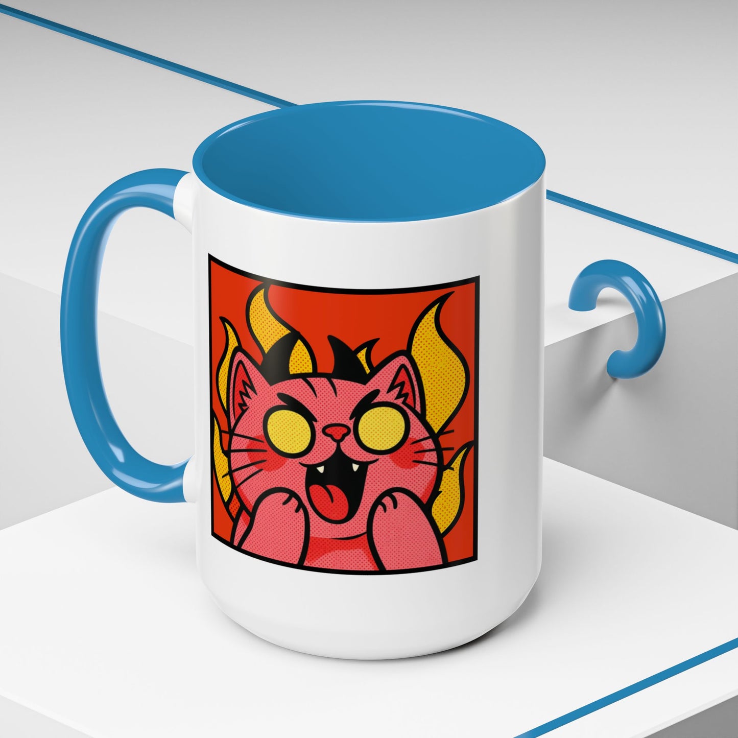 Evil Laughing Cat - Twitch Emote - Cute Devil Cat Accent Coffee Mug (11/15oz)