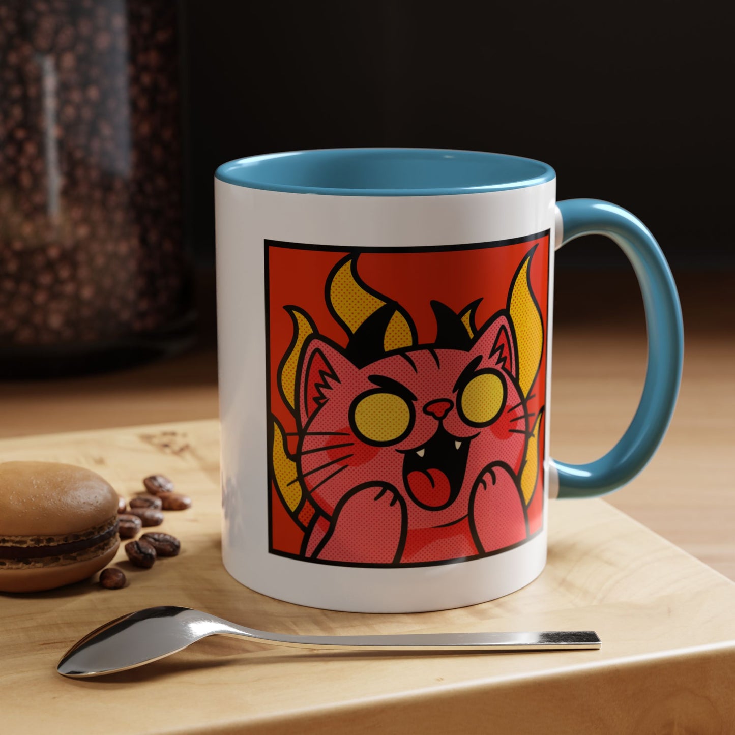 Evil Laughing Cat - Twitch Emote - Cute Devil Cat Accent Coffee Mug (11/15oz)