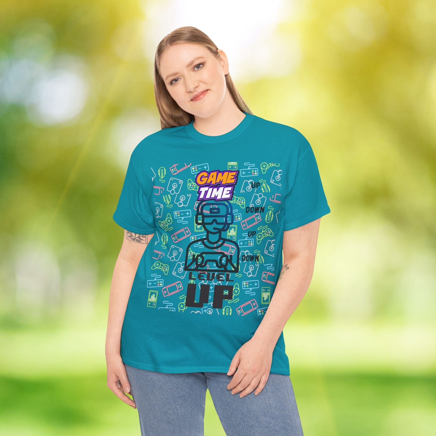 Level Up Gamer T-Shirt — "Game Time" Retro Pixel Video Game Tee