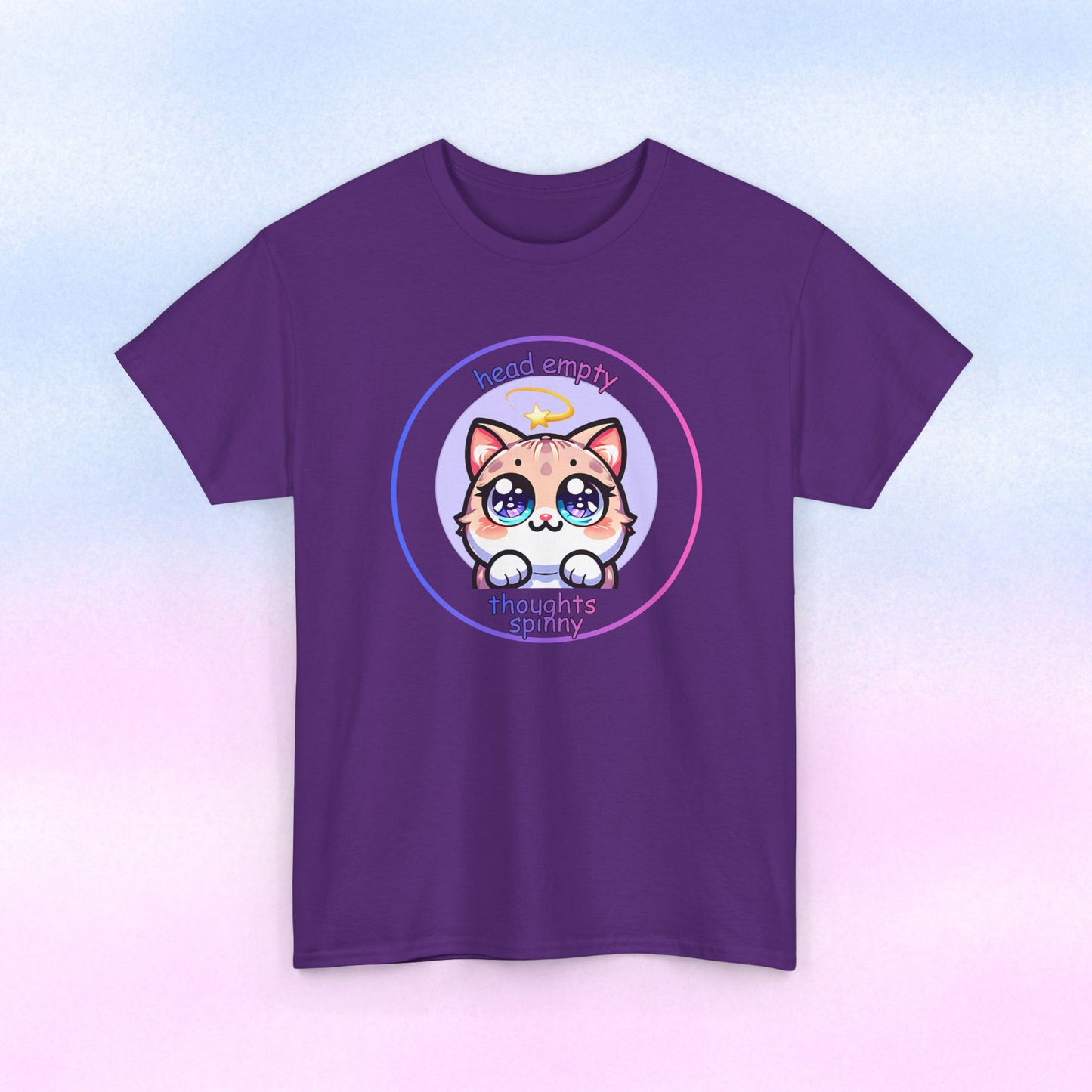 Cute Kawaii Dizzy Cat T-Shirt — "head empty. thoughts spinny."