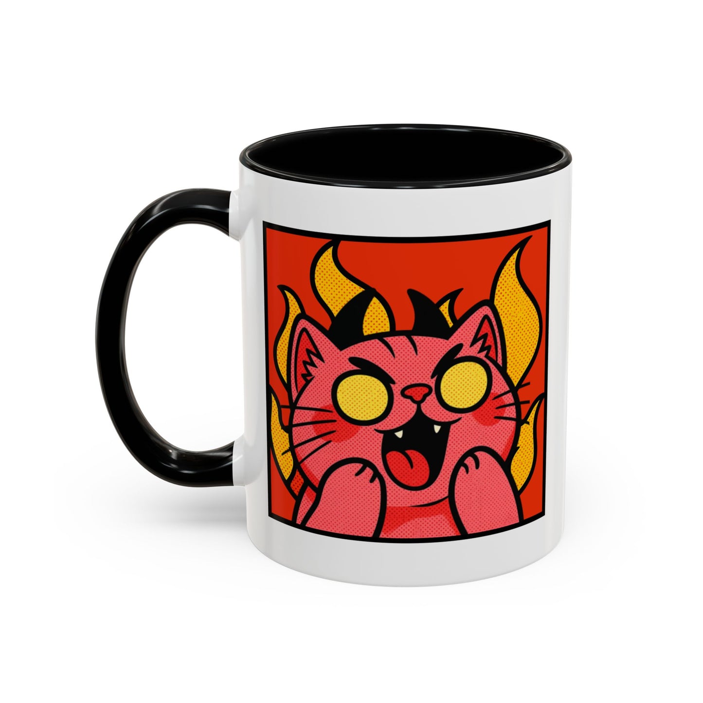 Evil Laughing Cat - Twitch Emote - Cute Devil Cat Accent Coffee Mug (11/15oz)
